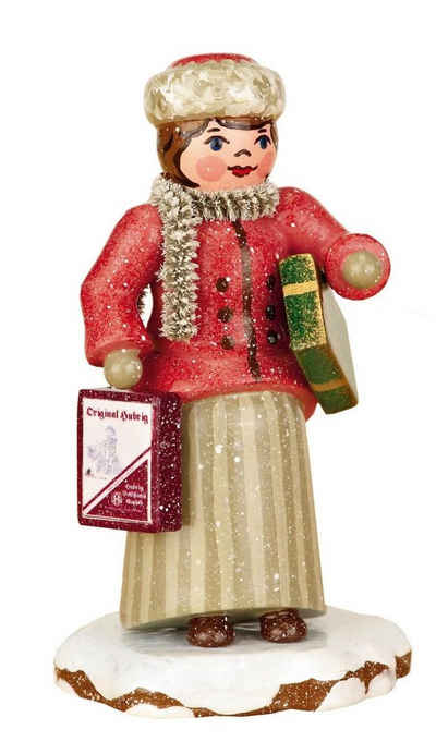 Hubrig Volkskunst GmbH Sammelfigur Winterkind Weihnachtseinkäufe, Höhe 7,5cm, Handwerkskunst original Erzgebirge