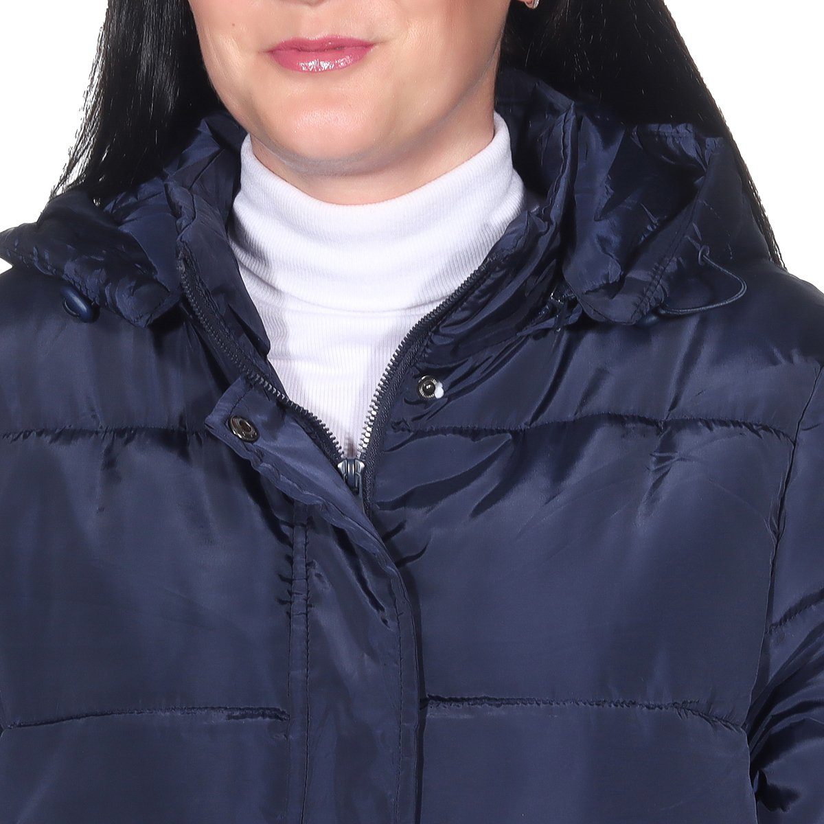 Aurela Damenmode Steppmantel Longmantel gefütterter Damen Wintermantel Teddyfell, abnehmbare Kapuze, in großen Größen erhältlich