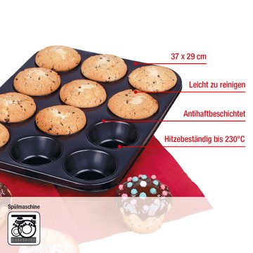 EUROHOME Muffinform Muffinblech 12er Mini Muffins Backform, (1-tlg), Muffinform 12 Muffins - Muffinblech antihaft