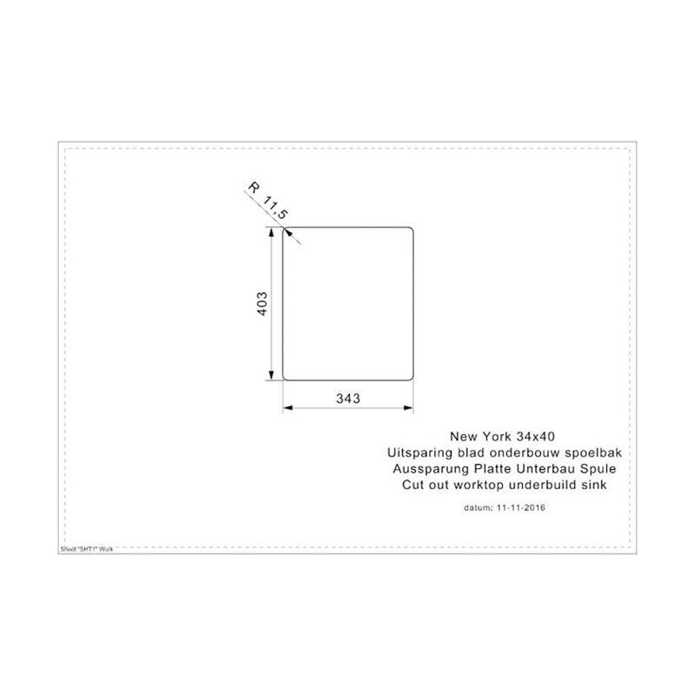 REGINOX Edelstahlspüle Clean & Care New York 34x40 KG-CC, 38/44 cm