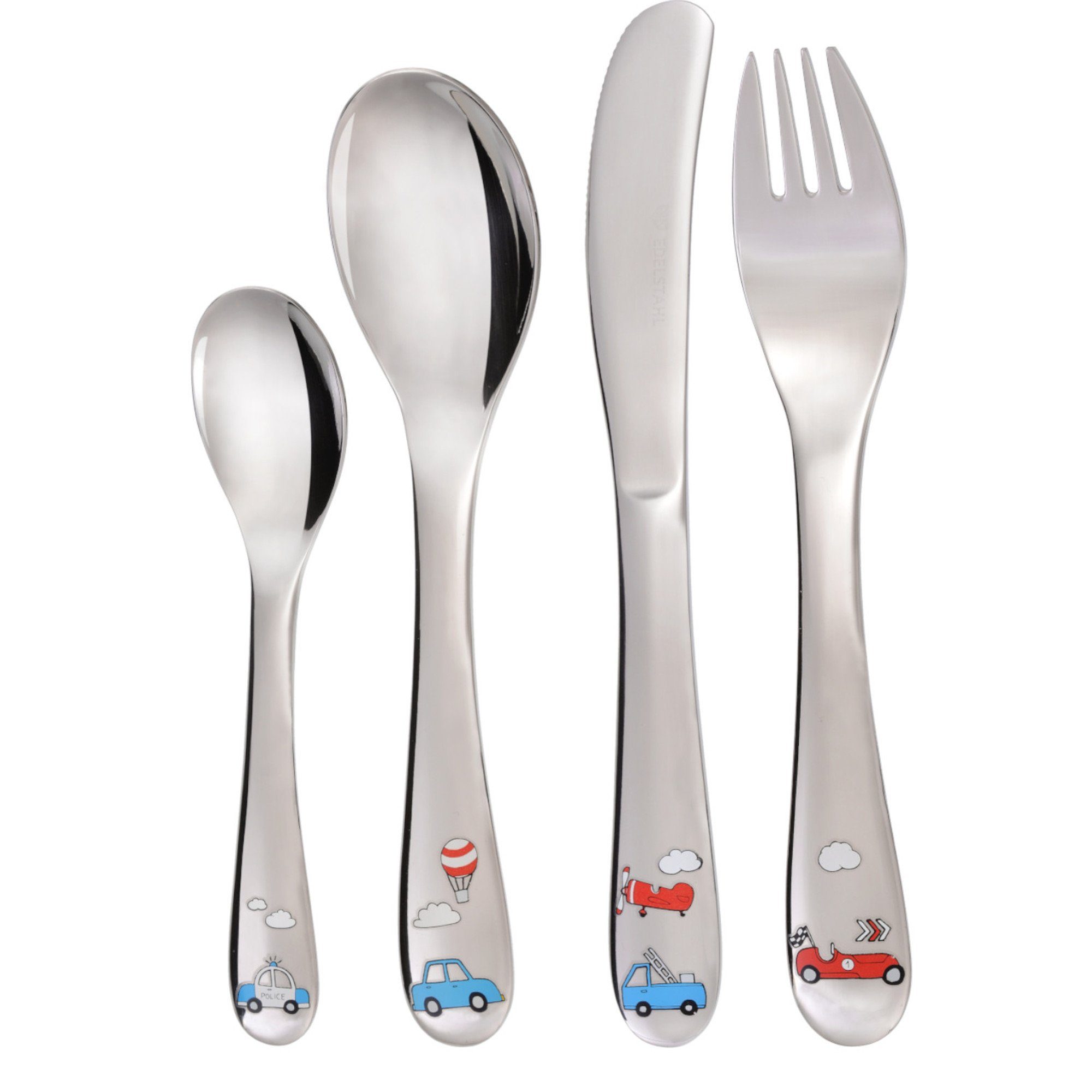 GRÄWE Kinderbesteck GRÄWE Kinderbesteck 4-teilig AUTOS, Edelstahl