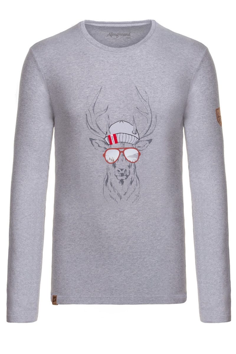 Almgwand Outdoorjacke Longsleeve Herren - SCHWAIGERALM - bordeaux, graumeliert