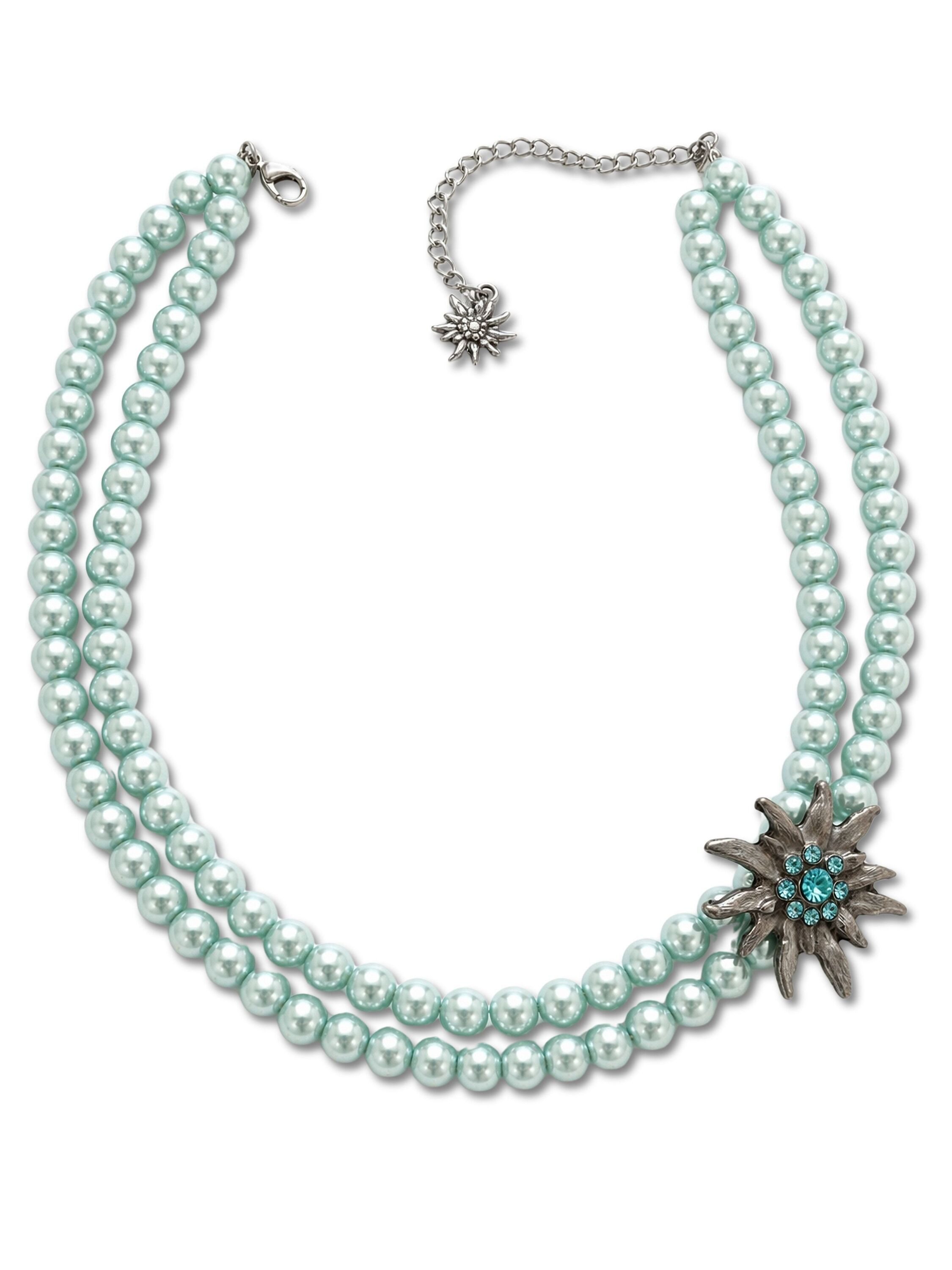 COLLEZIONE ALESSANDRO Kette mit Anhänger Alpenperle, Perlenkette mit Edelweiß