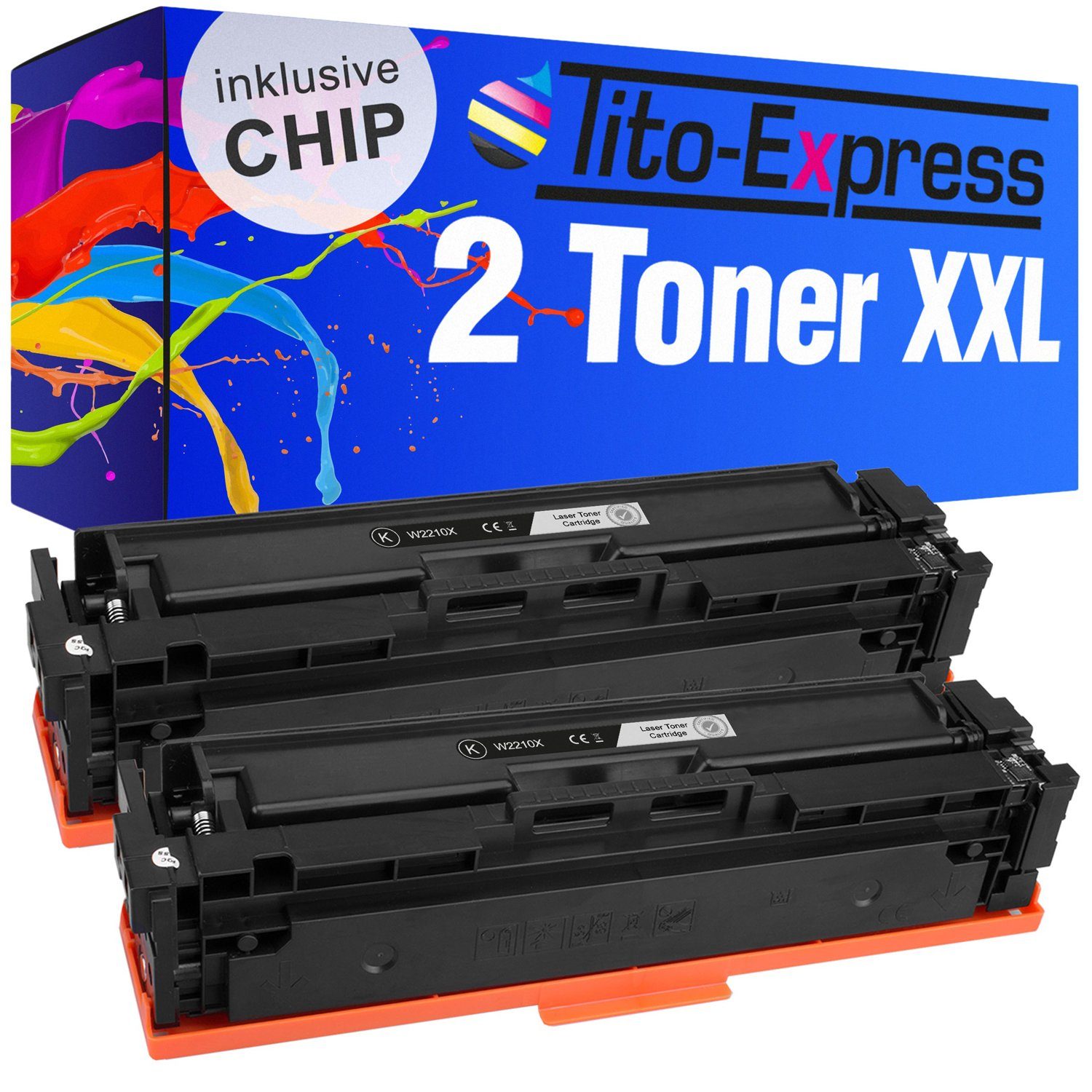 Tito-Express Tonerpatrone 2er Set ersetzt HP W2210X W2211X W2212X W2213X, (2x Black), für Color Laserjet Pro MFP M283fdw M255dw M282nw M283fdn M255nw