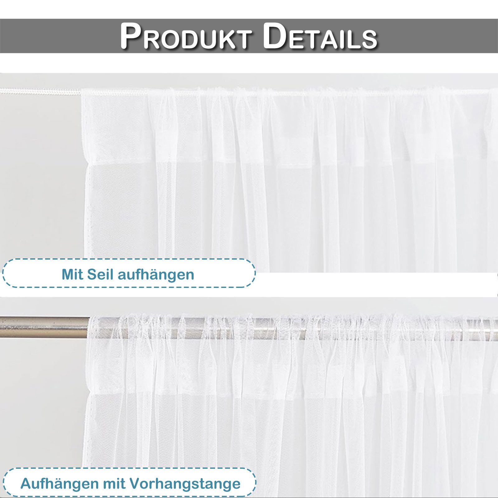 Sunicol Moskitonetz Outdoor Vorhang, Moskitonetz für Pavillon, fliegengitter Transparent (1 St), Gardinen DIY Sichtschutz Sonnenschutz für Balkon Terrassen
