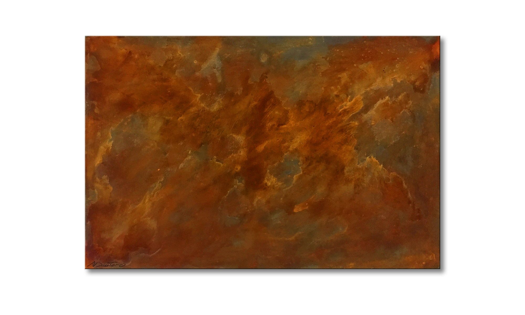WandbilderXXL Gemälde Steel Industry 120 x 80 cm, Abstraktes Gemälde, handgemaltes Unikat mit echtem Rost