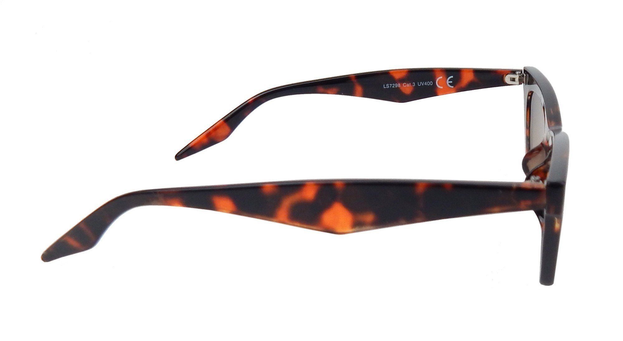 Ella Jonte Sonnenbrille Retro-Sonnenbrille – Schmal & Eckig im Trend-Look UV400 im Stoffetui