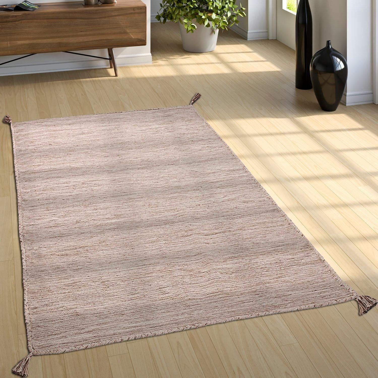 Paco Home Teppich »Kilim 210«, rechteckig, 12 mm Höhe, Handgwebt, Flachgewe günstig online kaufen