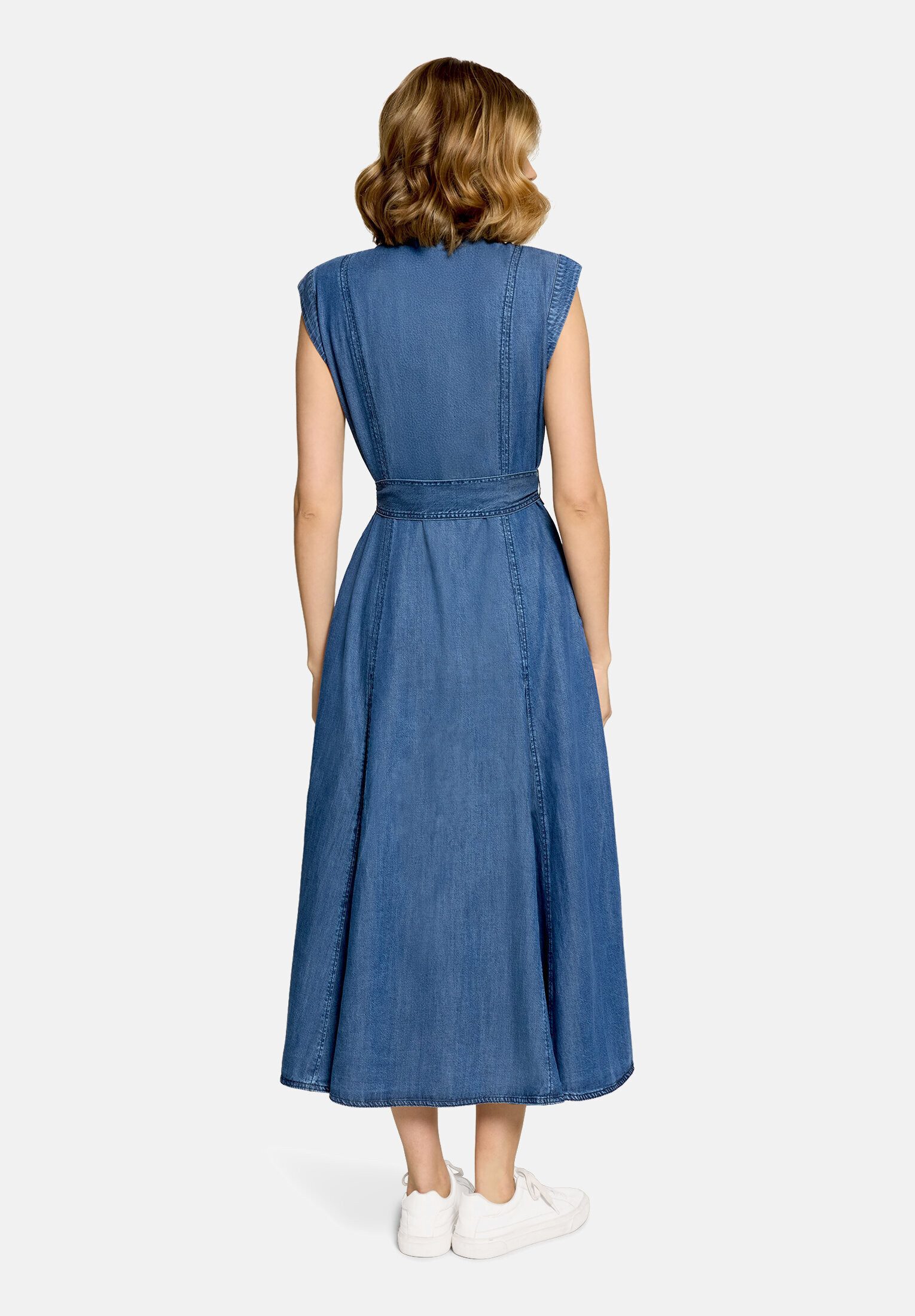 Cartoon Jeanskleid Damen mit Eingrifftaschen