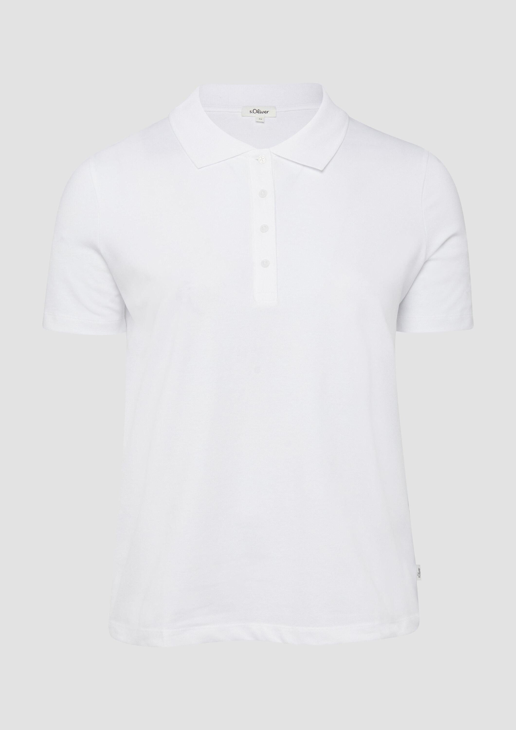 s.Oliver Kurzarmshirt Polo-Shirt Poloshirt aus Baumwollpiqué