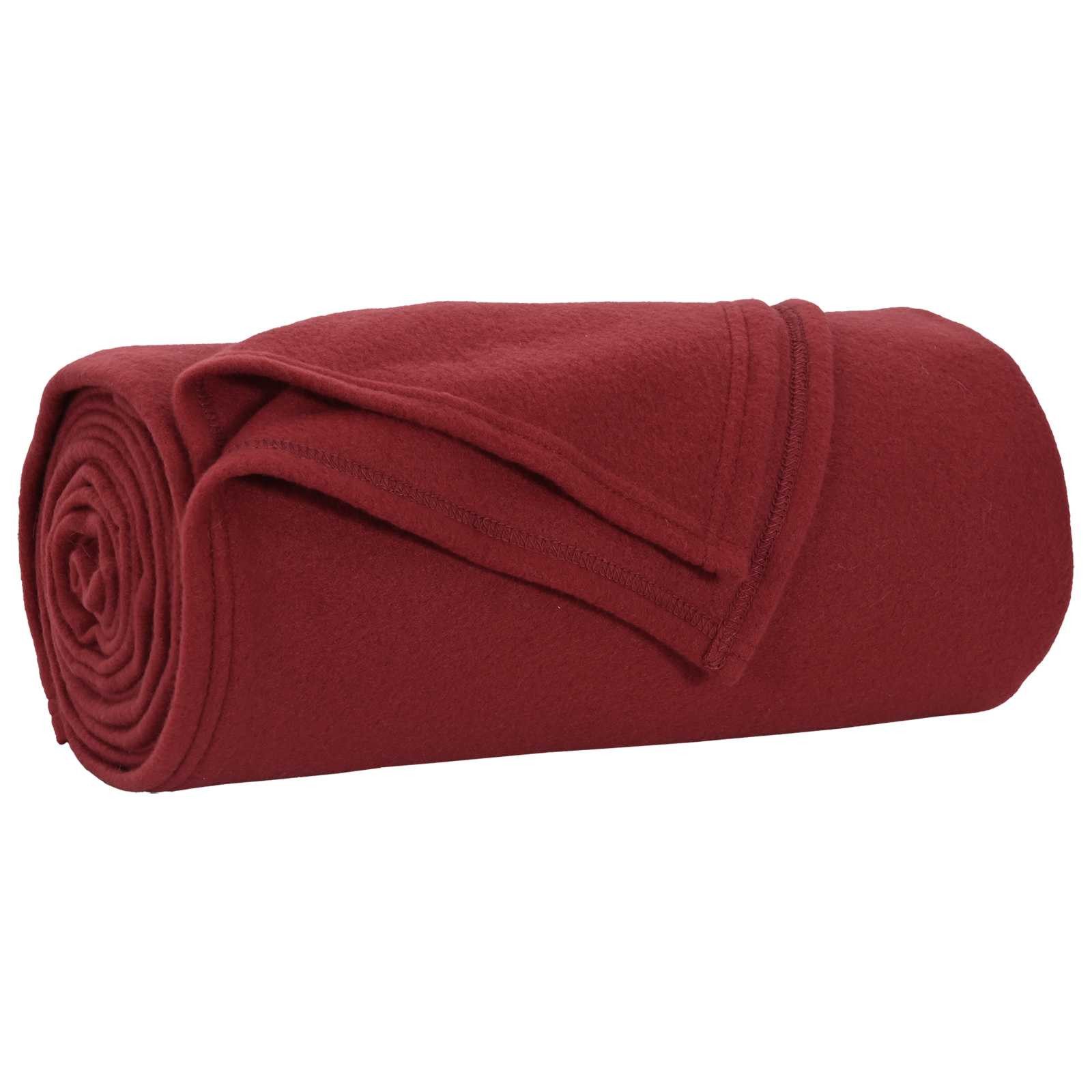 vidaXL Bettüberwurf Überwurfdecke Bordeauxrot 240 x 220 cm Fleece