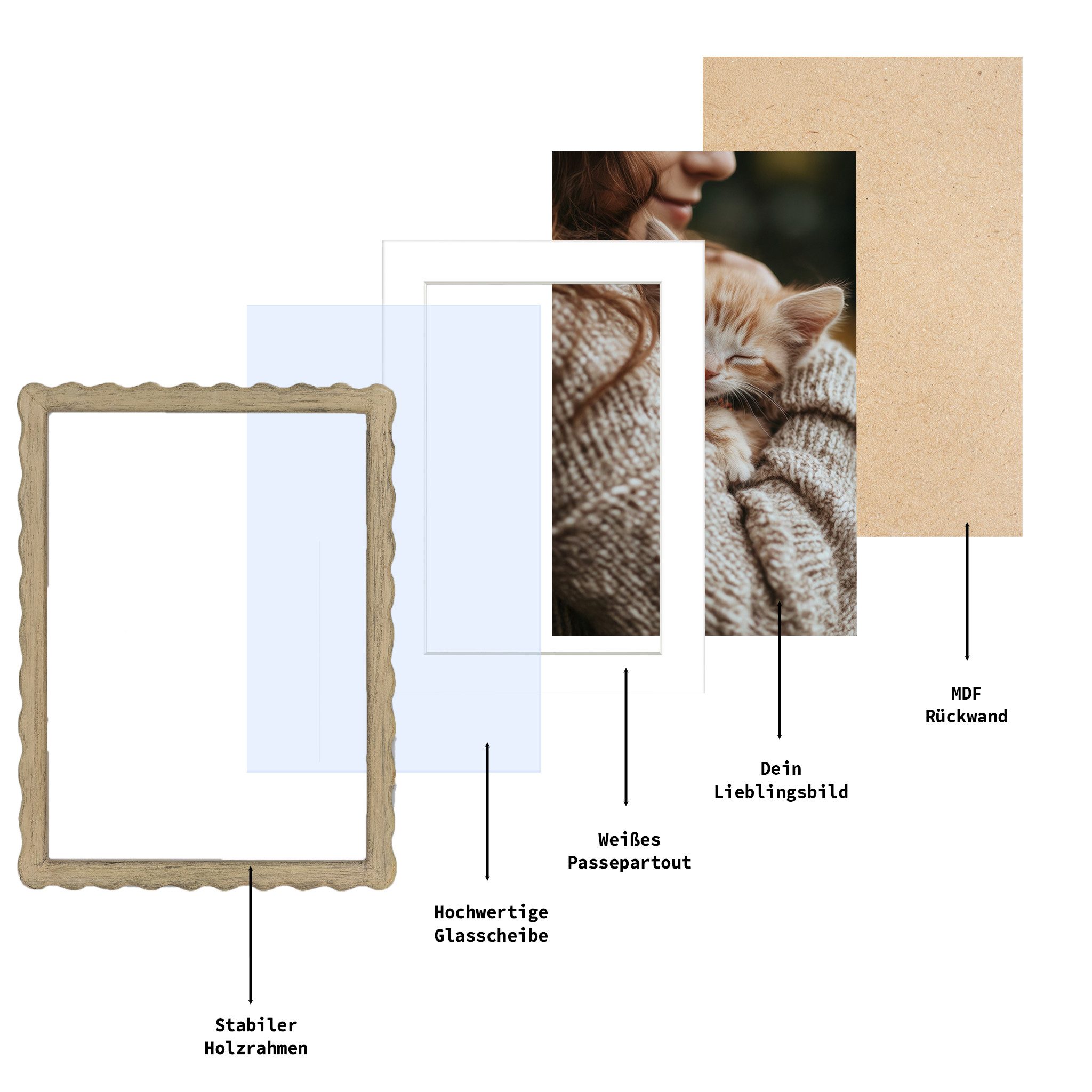 matches21 HOME & HOBBY Bilderrahmen Bilderrahmen 30 x 40 cm Wellenförmiger günstig online kaufen