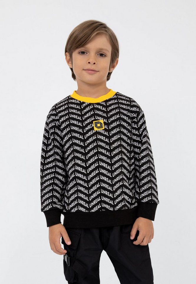 Gulliver Sweatshirt mit angenehmem Rundhalsausschnitt, Tolles Sweatshirt mit  stylischem Alloverduck für Jungen