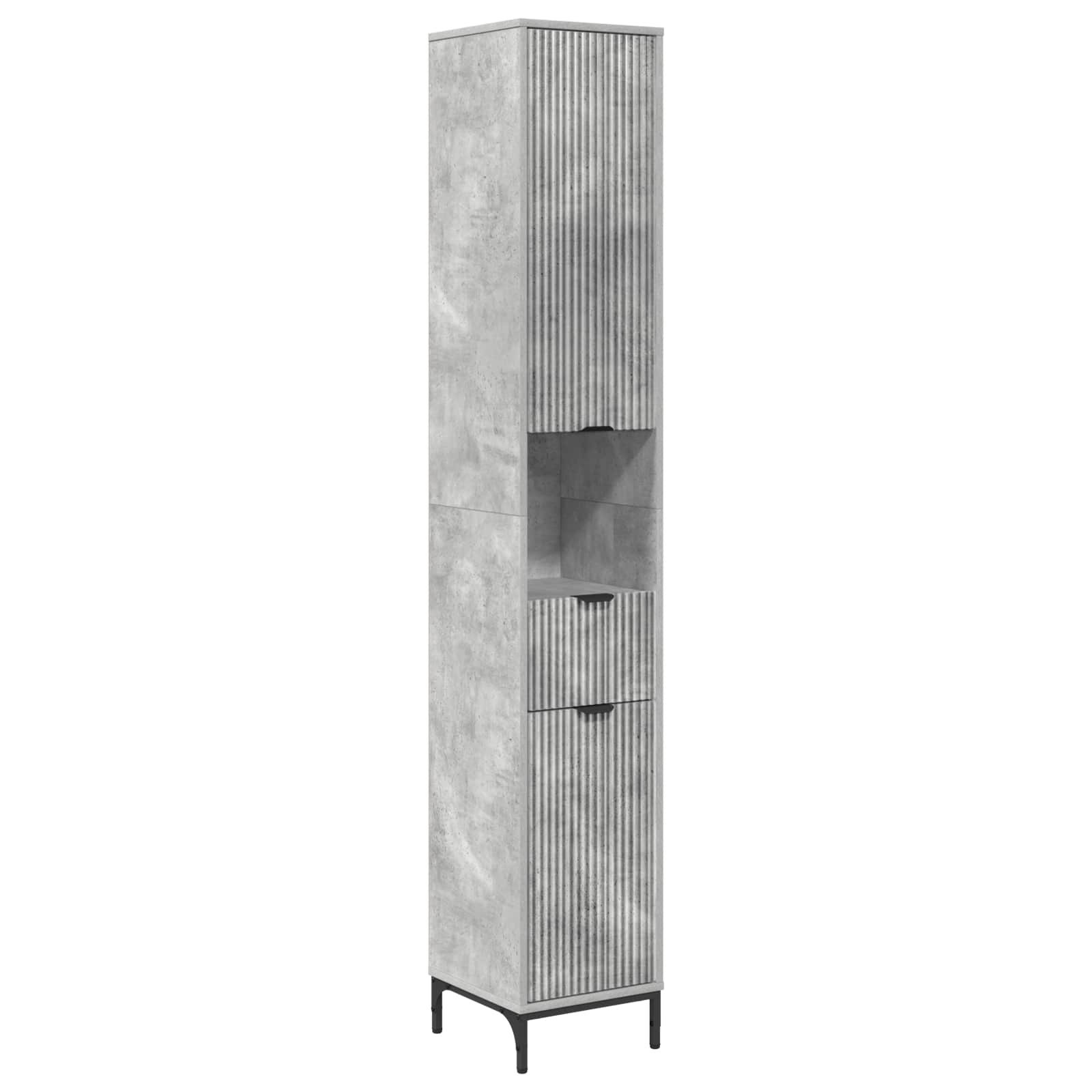 vidaXL Badezimmerspiegelschrank Badezimmerschrank Beton Grau 31,5 x 33 x 190 cm (1-St)