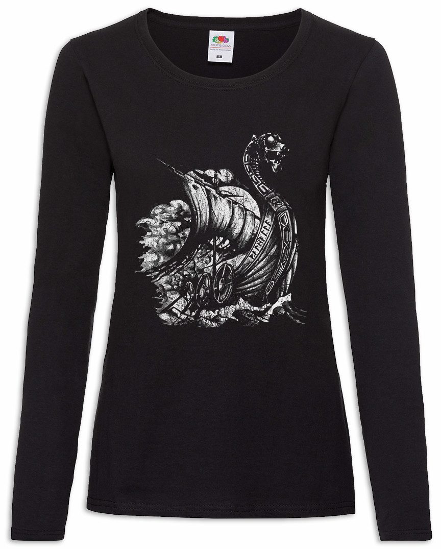 Langarmshirt Viking Ship VIII Damen Langarmshirt Valhalla Odin Thor Norse Vikings