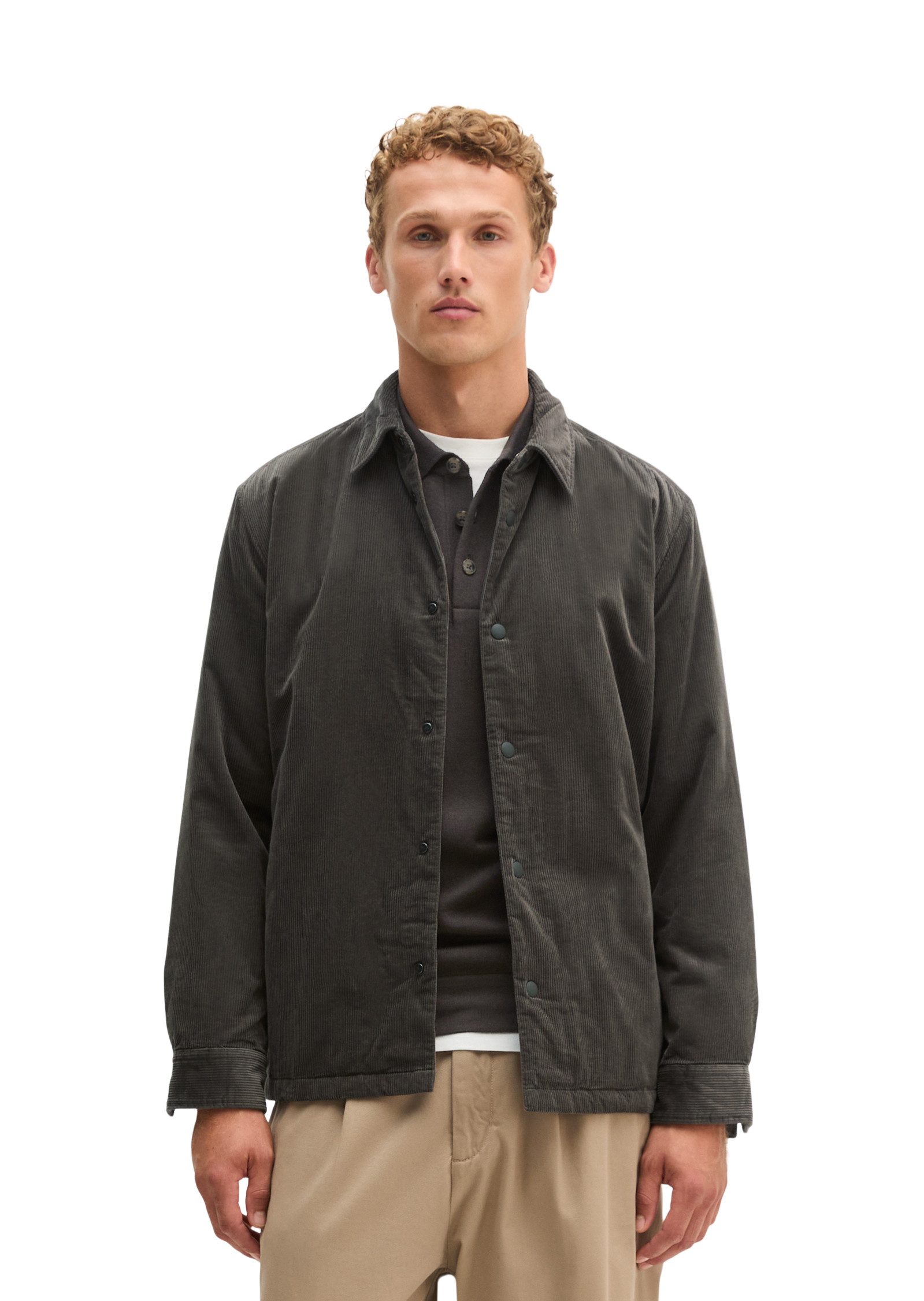 Marc O'Polo Hemdjacke Cord-Overshirt regular mit leichter Wattierung
