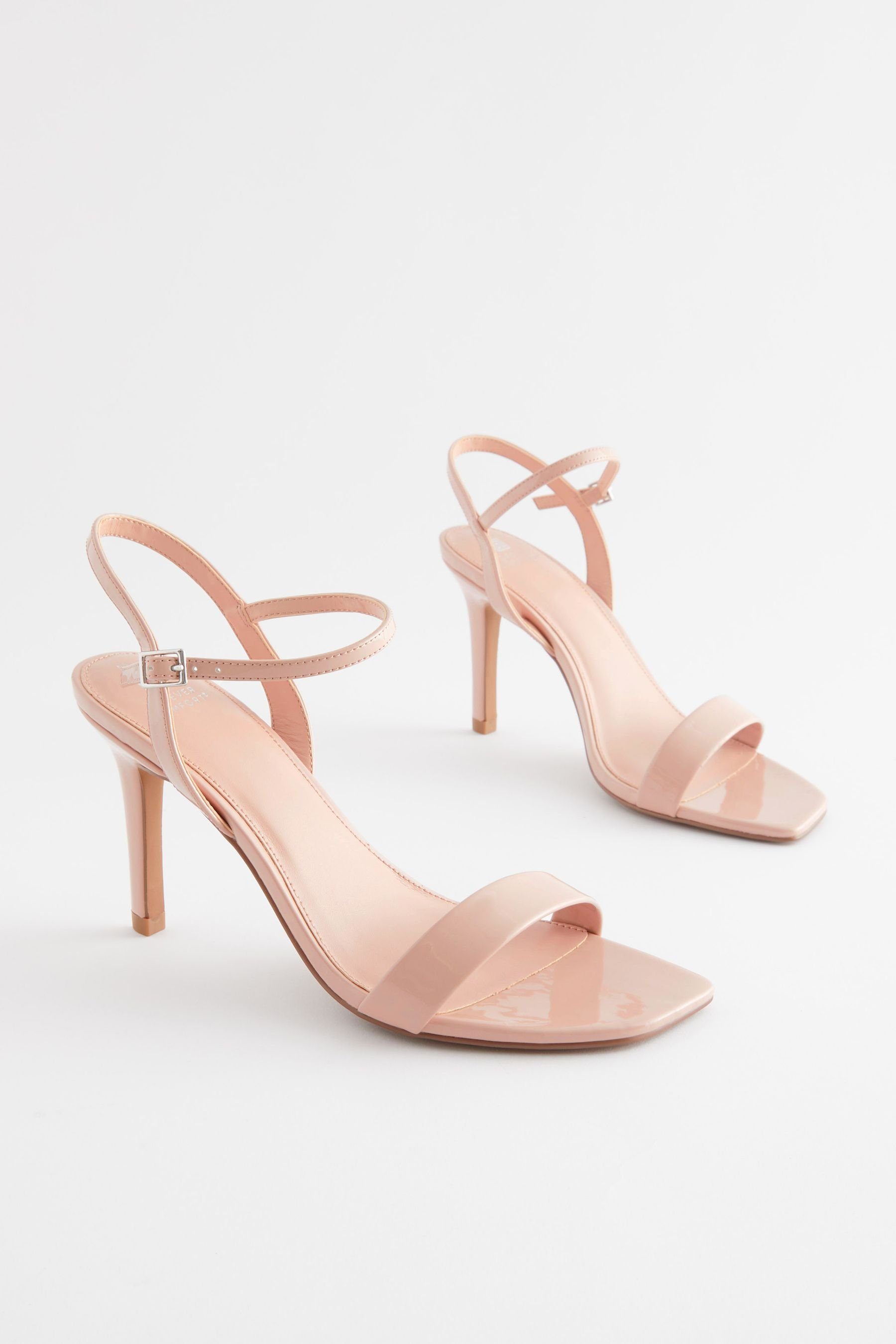 (1-tlg) Absatz schmalem Pink mit Nougat Sandaletten Forever Riemchensandalette Comfort® Next