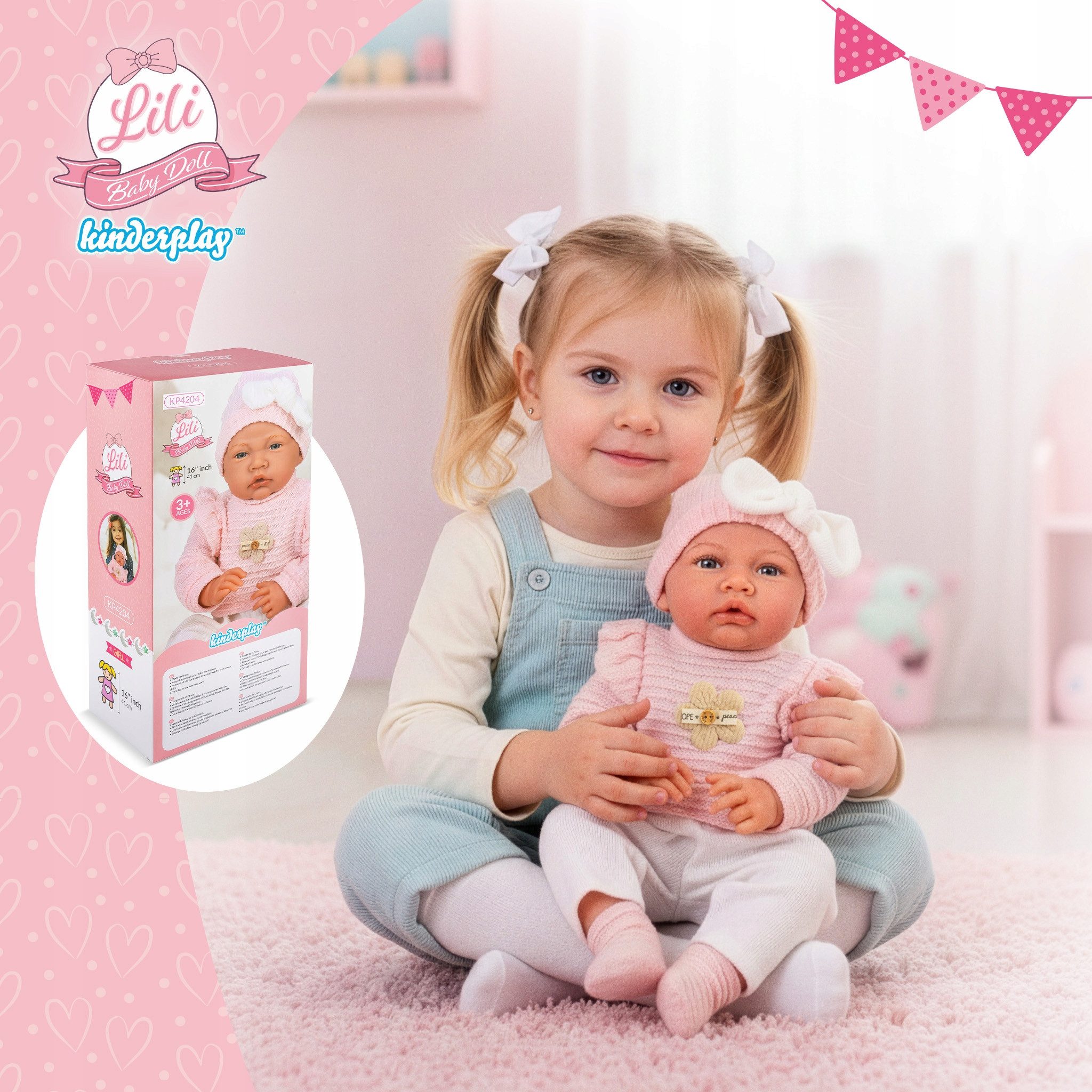 Kinderplay Dolls & Strollers Babypuppe Sprechende Babypuppe Lili – 41 cm we günstig online kaufen