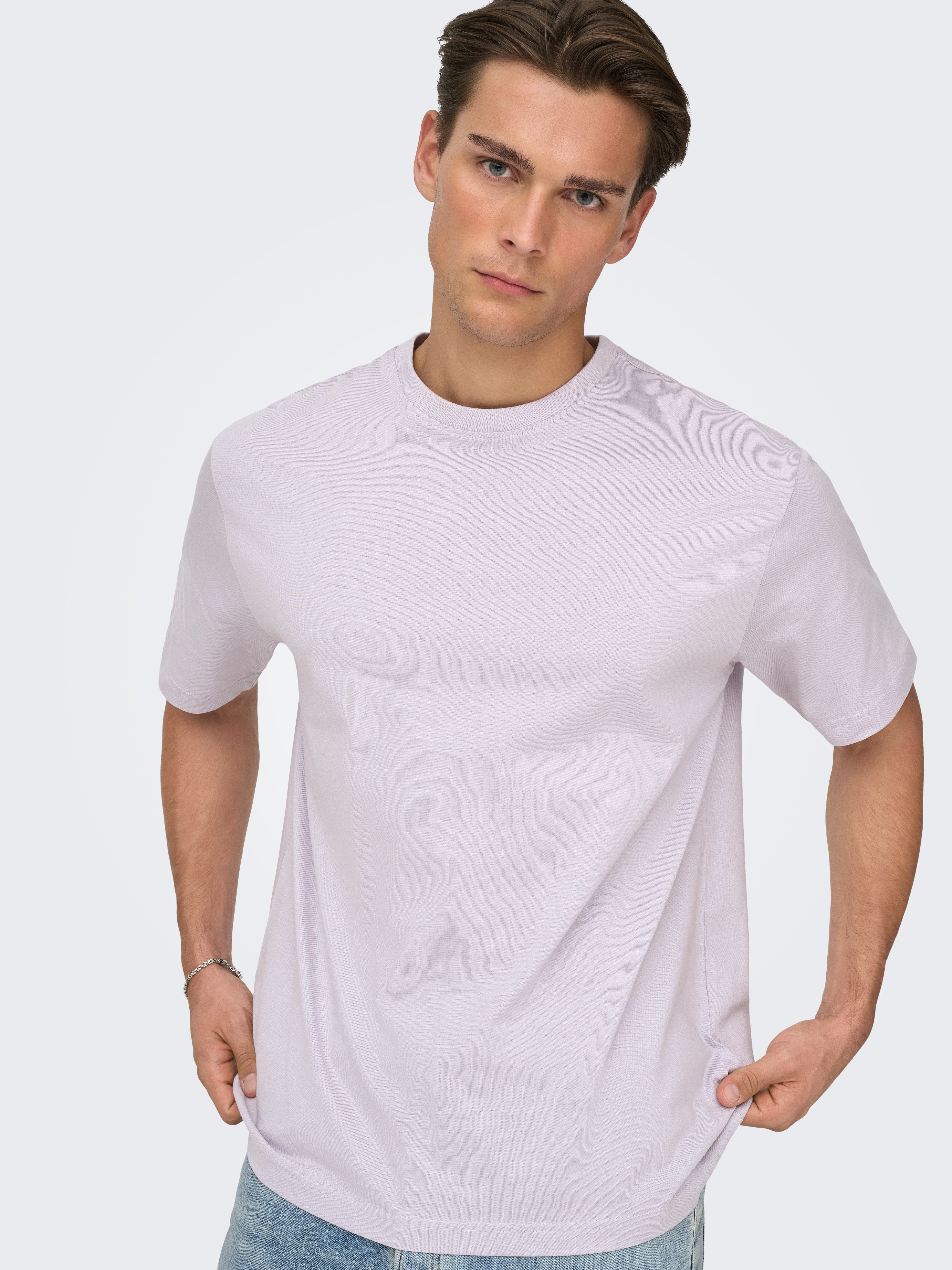 ONLY & SONS Rundhalsshirt ONSFRED RLX SS TEE Baumwolle, relaxed fit