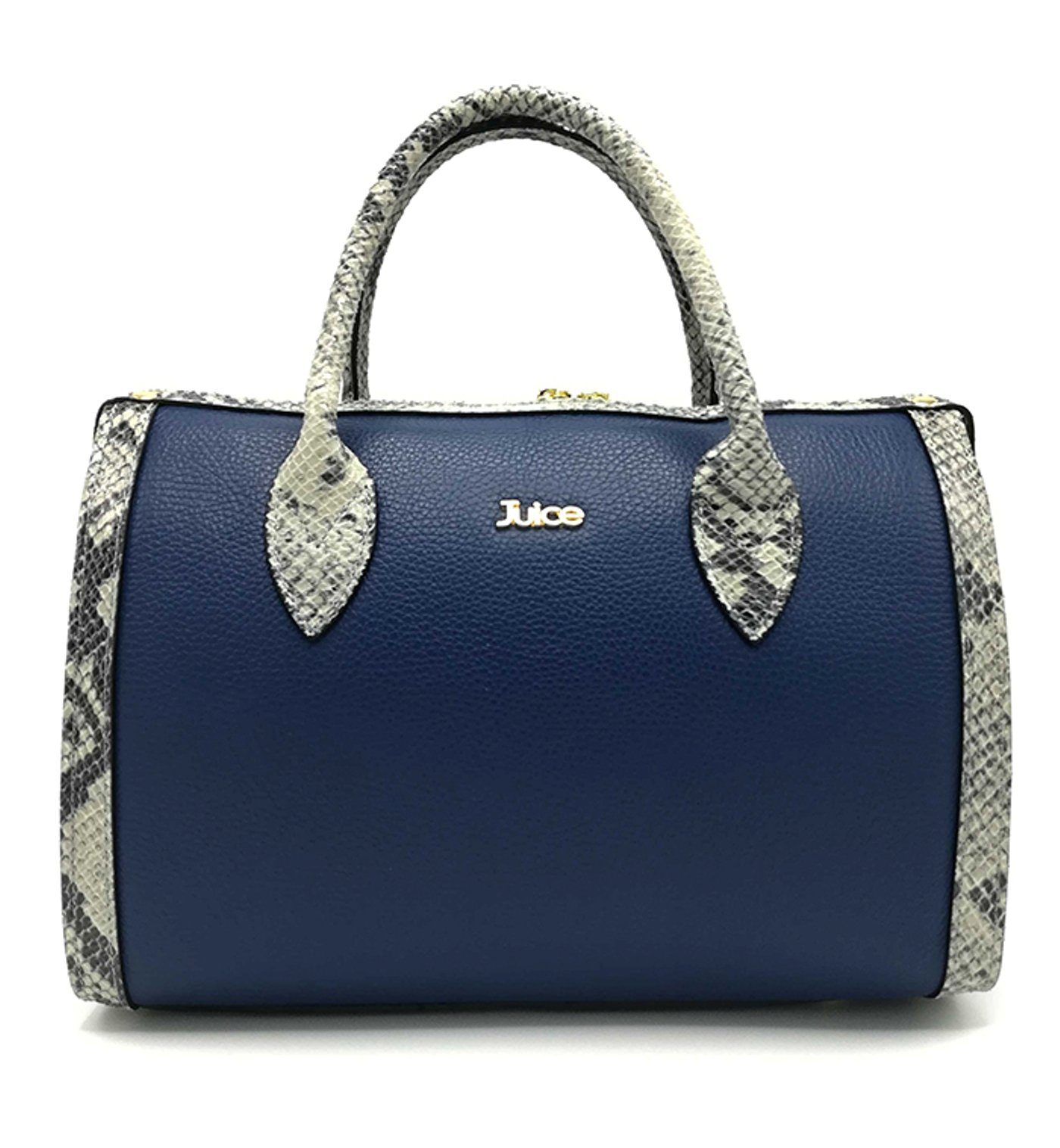 Handtasche in Ava Jackson Leder made blau-beige echtes & Italy VIVIANA, Company