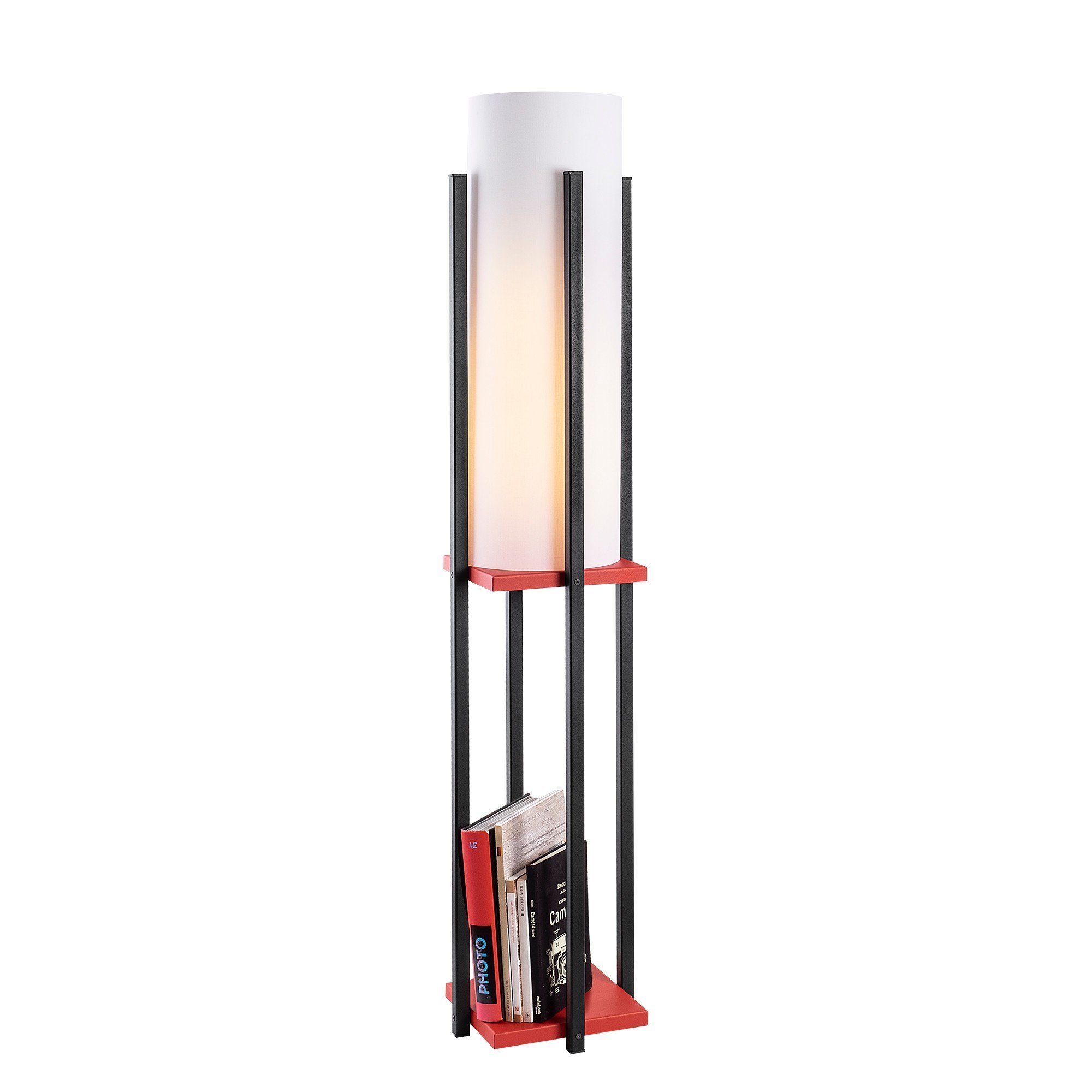 Opviq 130 25 7131LMP, Stehlampe cm, Metallkörper 25 x x Schwarz,rot,