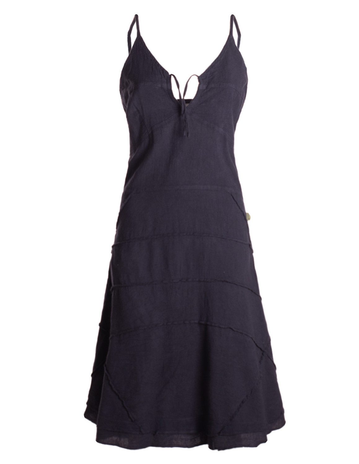 Vishes Sommerkleid Damen Kleid Handgewebt Baumwolle Spaghettiträger Schnürung Alternative Mode, Boho, Hippie, Ethno, Festival