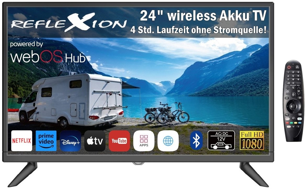 Reflexion LEDA24OSBT LED-Fernseher (60,00 cm/24 Zoll, Full HD, Smart-TV, webOSHub, 12V / 230V Akku Fernseher für Wohnwagen, Wohnmobil, Camping) schwarz ! RABATT: 53.26% Reflexion LEDA24OSBT LED-Fernseher (60,00 cm/24 Zoll, Full HD, Smart-TV, webOSHub, 12V / 230V Akku Fernseher für Wohnwagen, Wohnmobil, Camping) schwarz ! RABATT: 53.26%