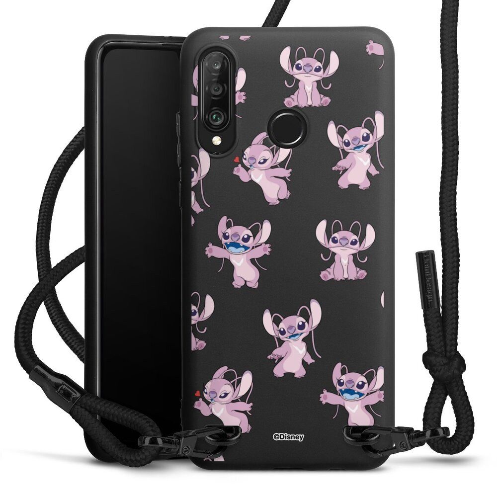 DeinDesign Handyhülle Lilo & Stitch Engel Disney Angel Faces Pattern Transparent, Huawei P30 Lite Premium Premium Handykette Hülle mit Band