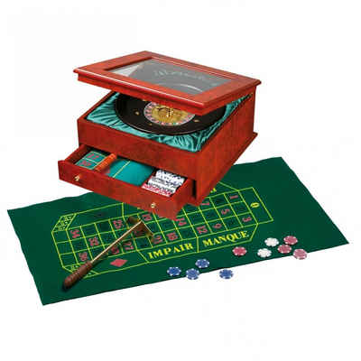 Philos Spiel, Roulette Set - Holzkassette - Wurzelholzdesign