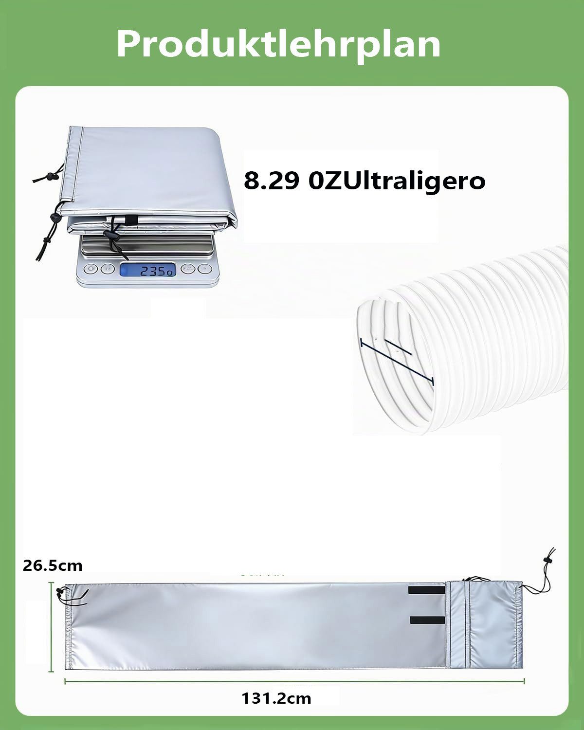 Diwzbyn Klimaanlagenschlauch Isolierhülle für den Schlauch eines mobilen Klimageräts, 4-lagige Isolierhülle aus Aluminiumfolie für Klimaanlagen-Luftkanäle
