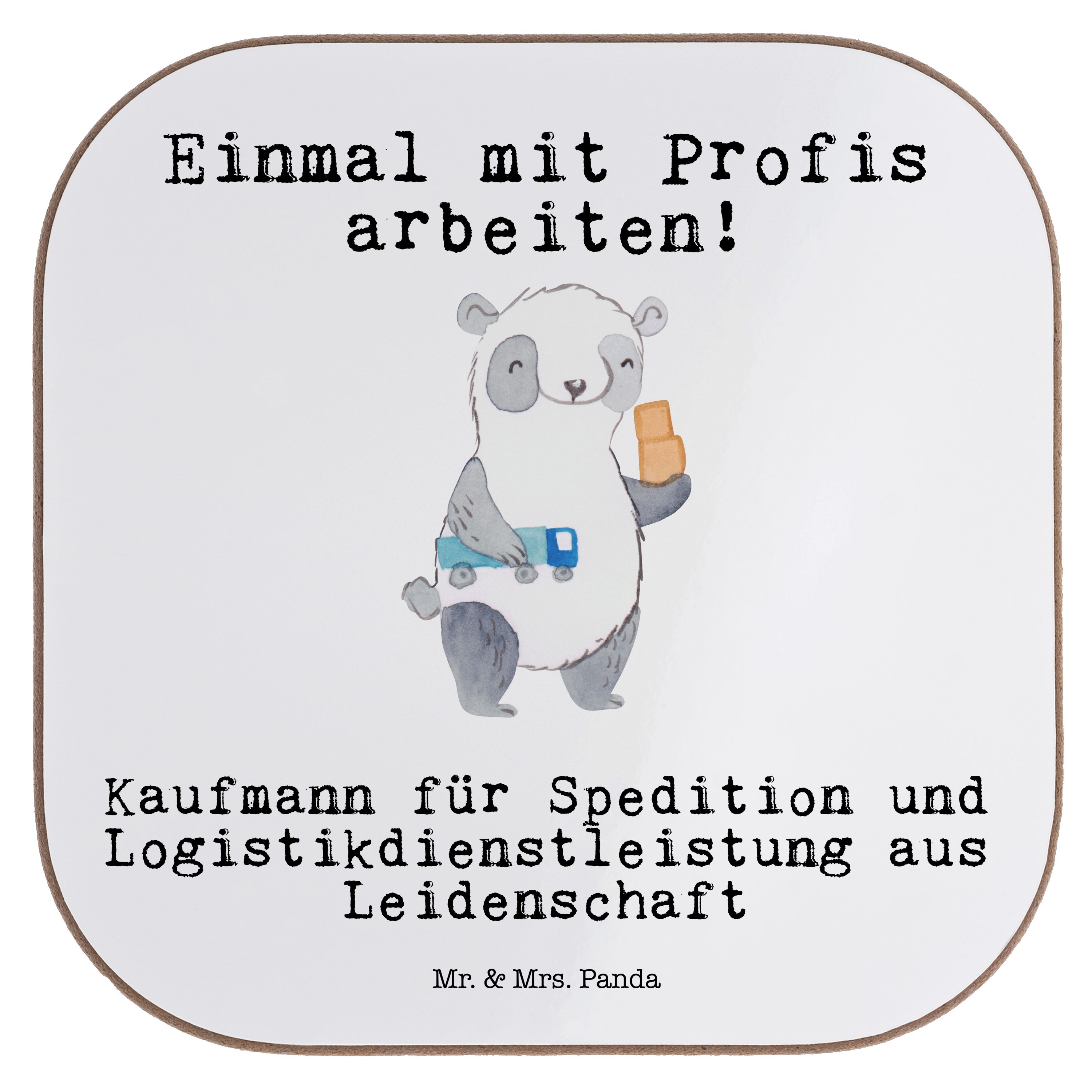 Mr. & Mrs. Panda Getränkeuntersetzer Kaufmann für Spedition und Logistikdienstleistung aus Leidenschaft -, 1-tlg.