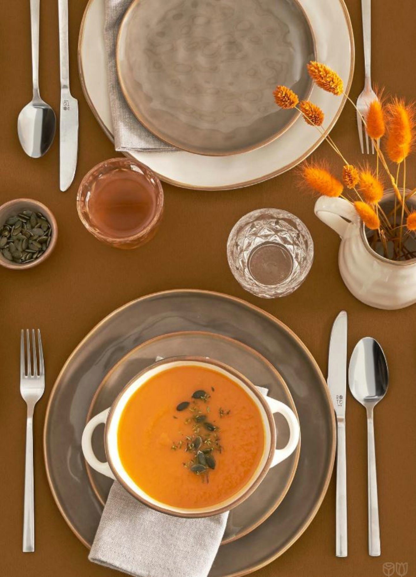 Rose & Tulpani Tasse Frühstückstasse große Tasse 420 ml Concerto Grigio Tortora Grau, 1-tlg., Steingut, Mikrowellengeeignet