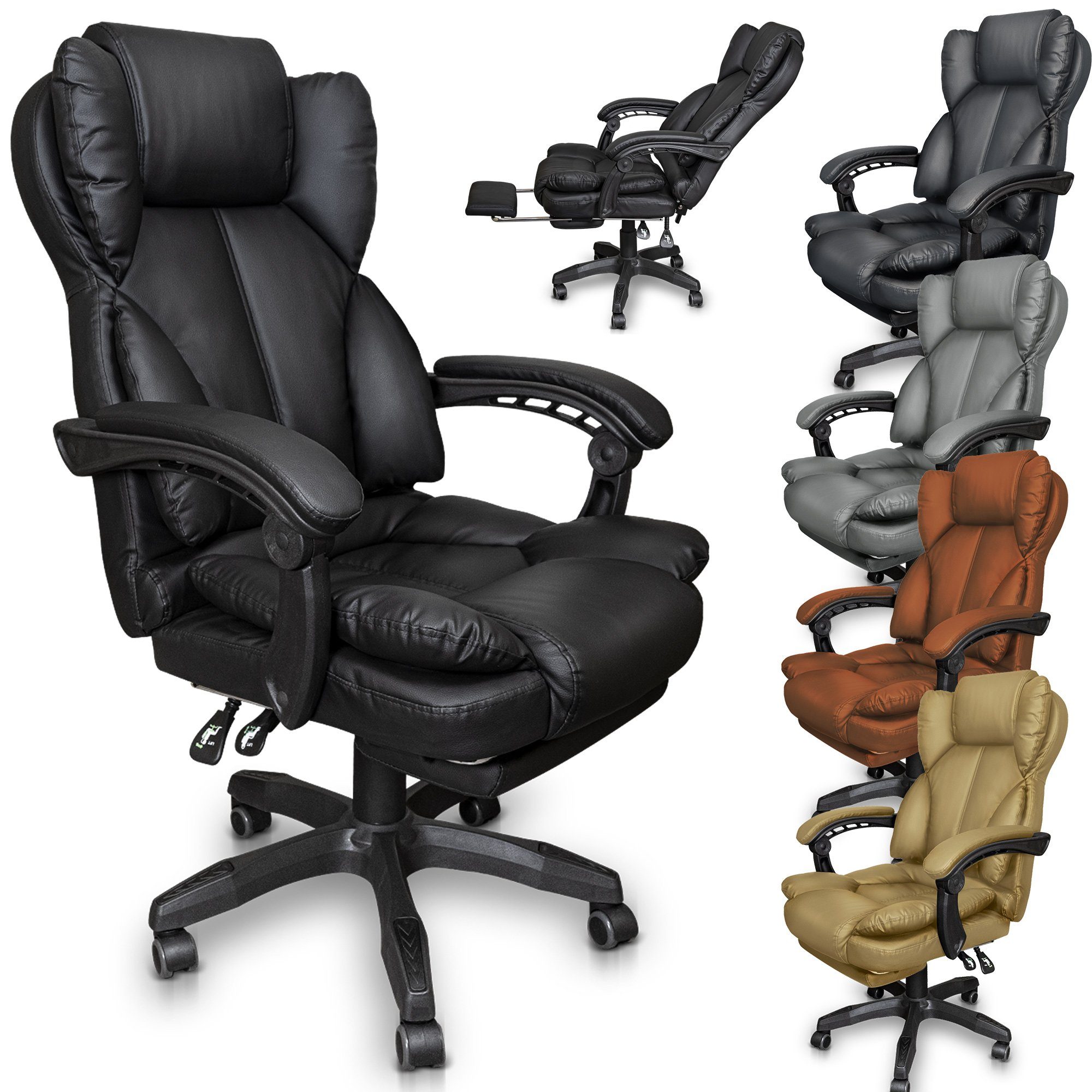 Chefsessel (1 Home mit TRISENS Polsterung Lederoptik-Design Stoff im Office - Rafael Chair extra Stück), Schwarz Bürostuhl