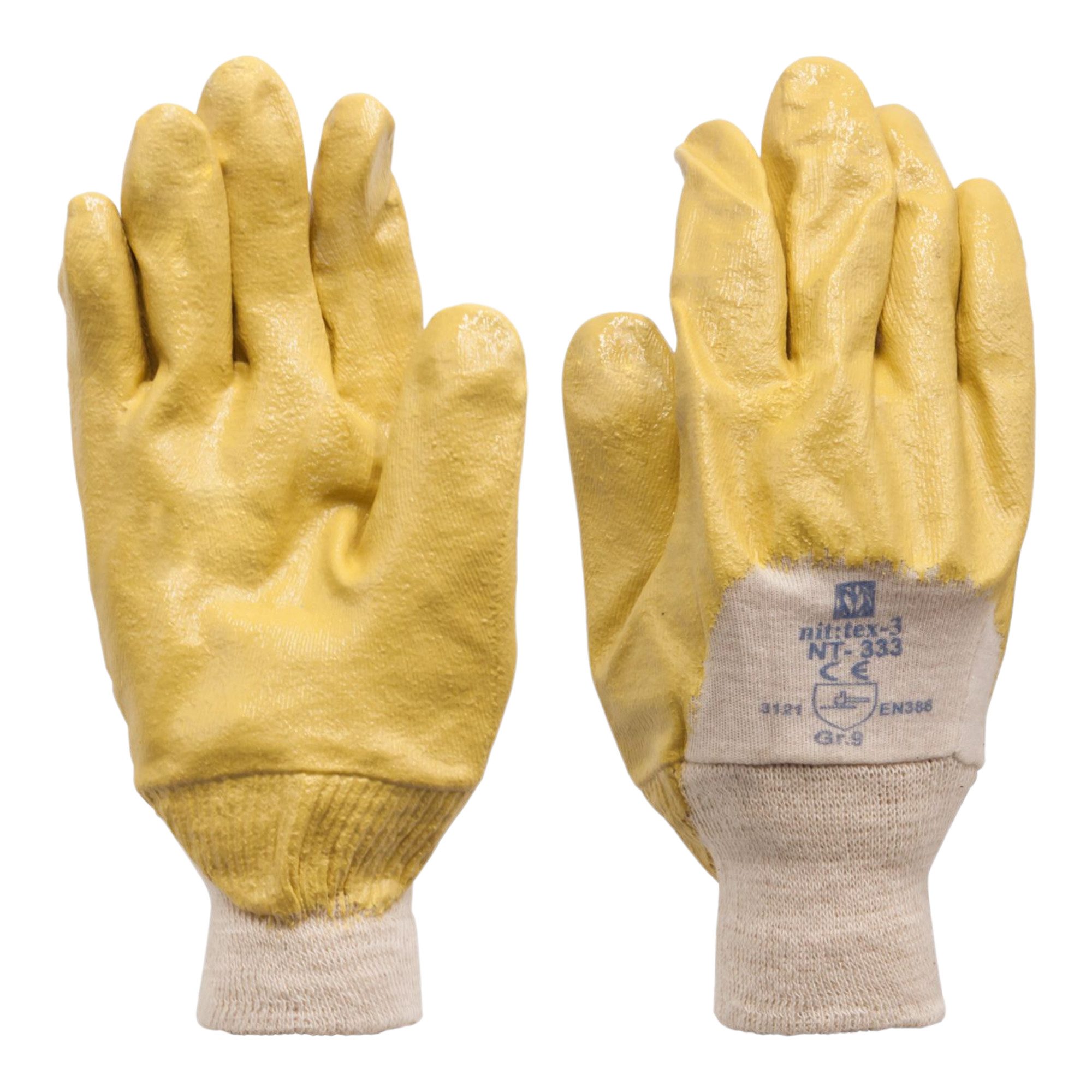 Arbeitshandschuhe Arbeitshandschuhe - Schutzhandschuhe Nitril K020-3 gelb Größe L Mit
