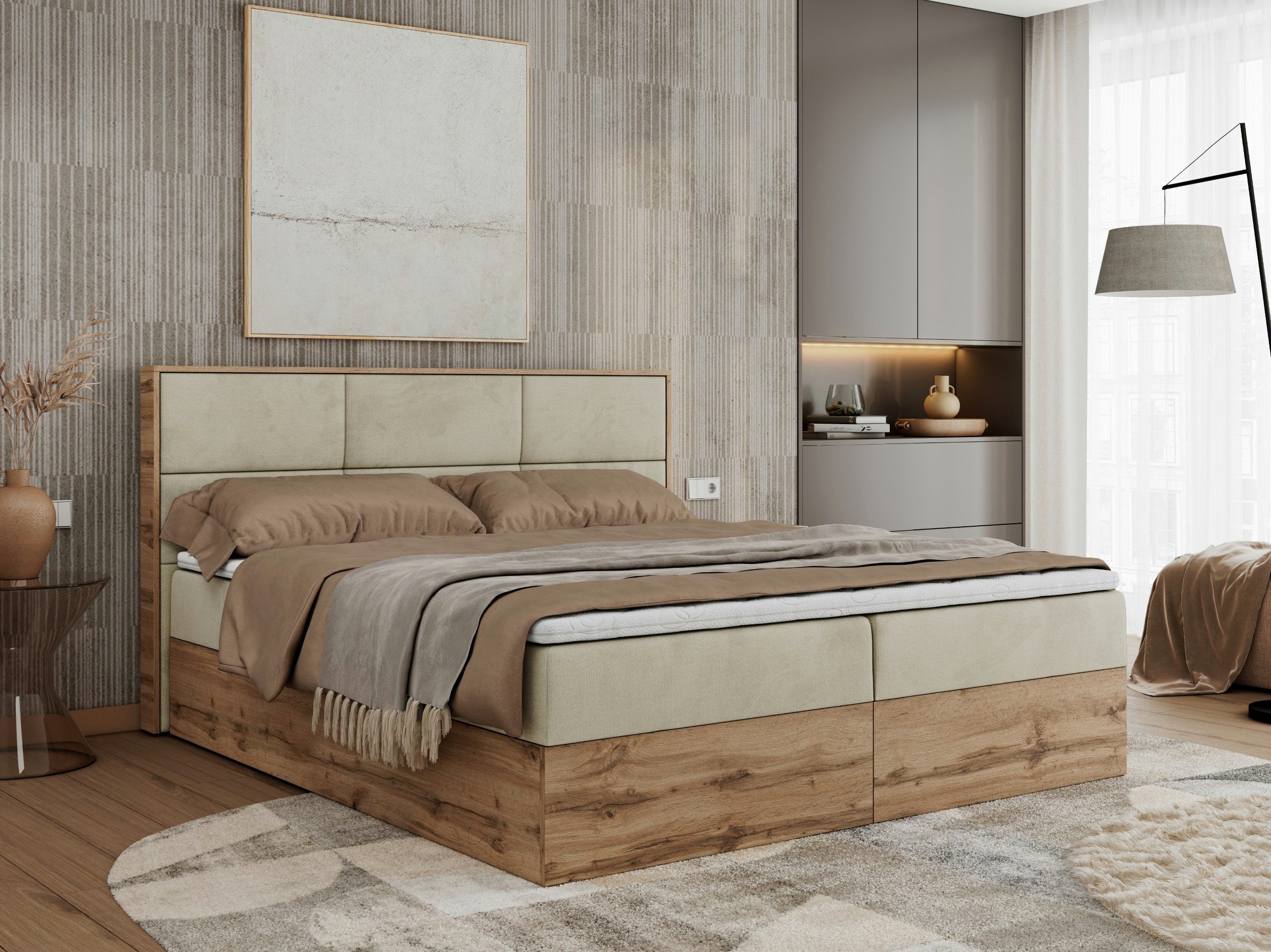 MKS MÖBEL Boxspringbett ALBERO 2 (Packung, günstig online kaufen