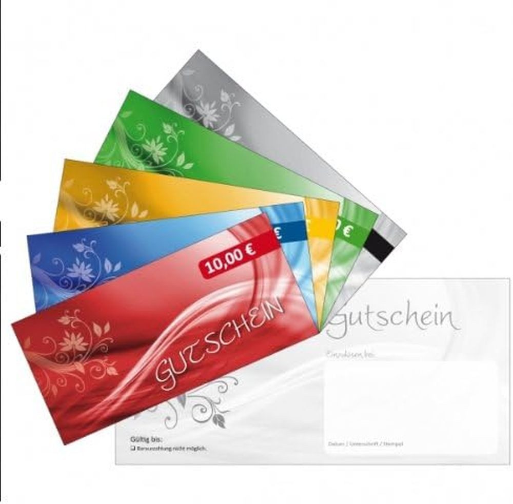 Geschenkkarte Geschenkgutschein Festbetrag Festwert Set