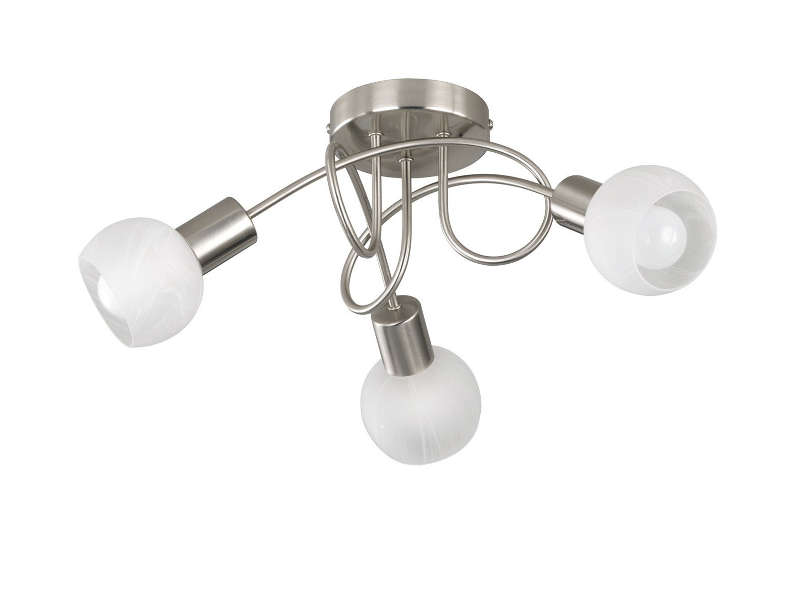Reality Leuchten LED Deckenstrahler, Dimmfunktion, LED wechselbar, Warmweiß, innen, über-n Esstisch & im Treppenhaus Lampenschirme Glas Weiß, Ø47cm