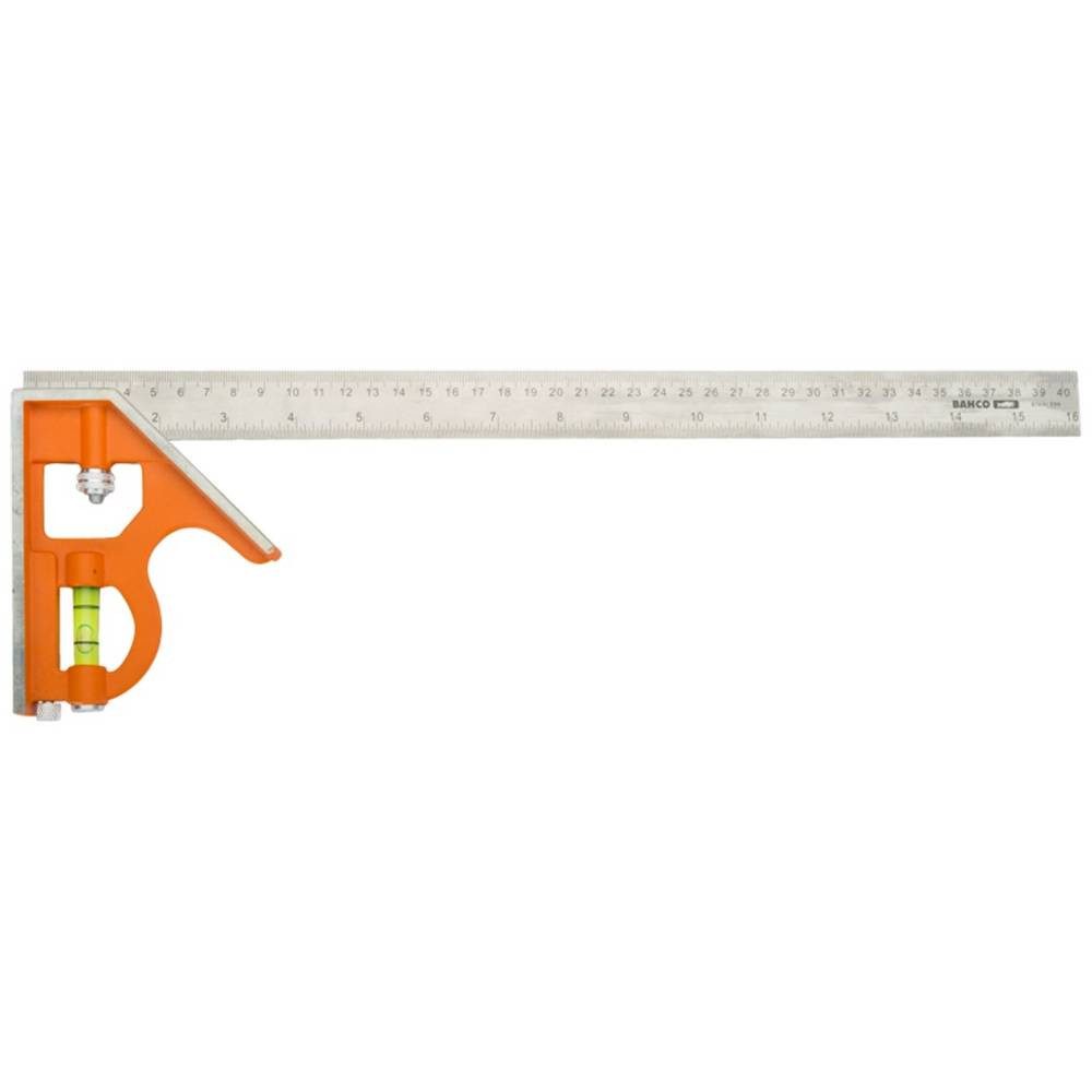 BAHCO Winkelmesser KOMBINATIONSWINKEL 150MM METRISCH+ZOLL, MARKIERT 45° U. 90° CS150