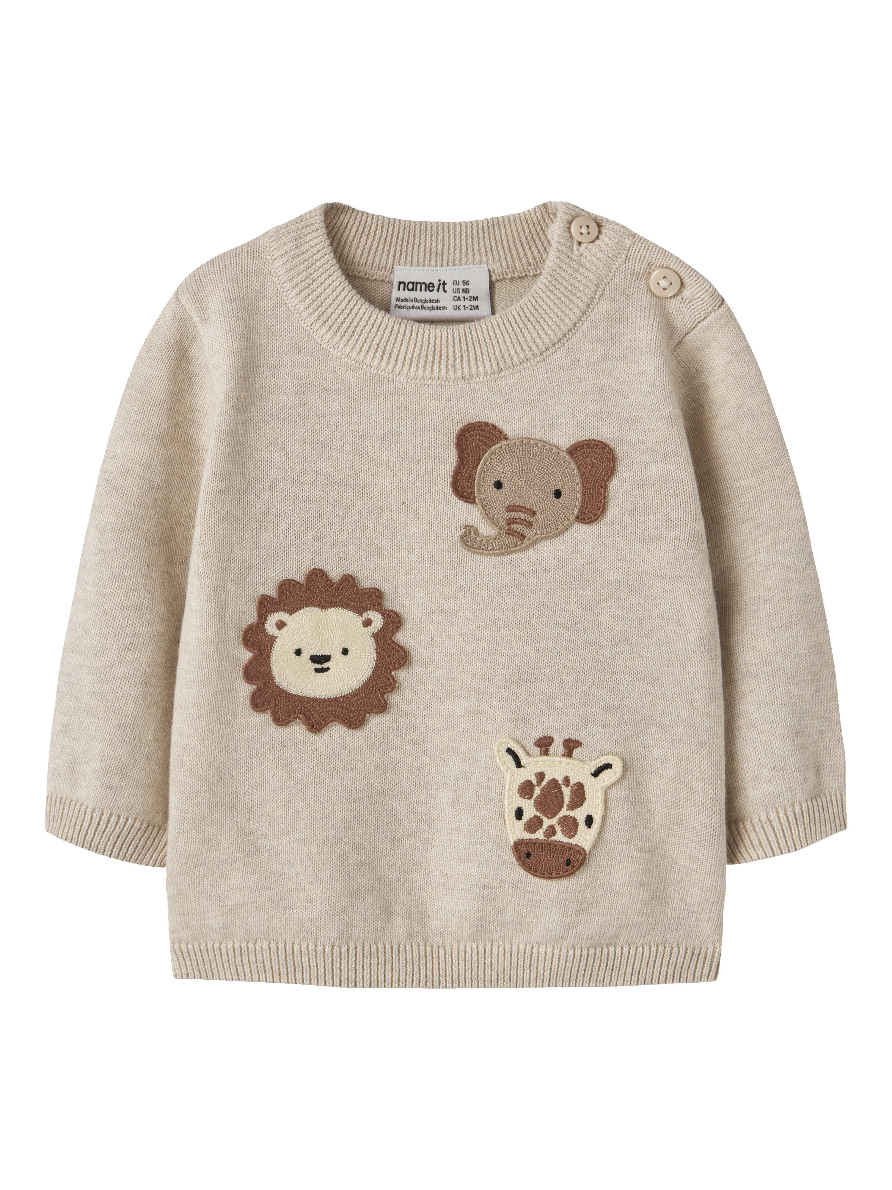 Name It Strickpullover NBMHAPS LS KNIT Baumwolle, regular fit