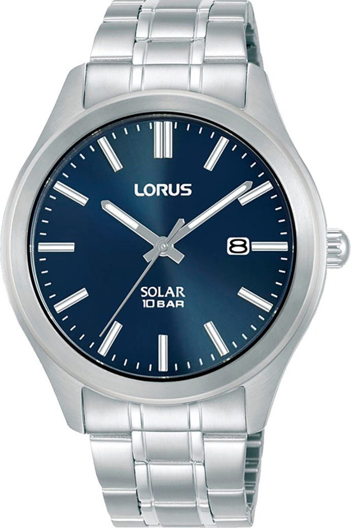 LORUS Solaruhr RX389AX9, Armbanduhr, Herrenuhr, Edelstahlarmband, analog, Tag