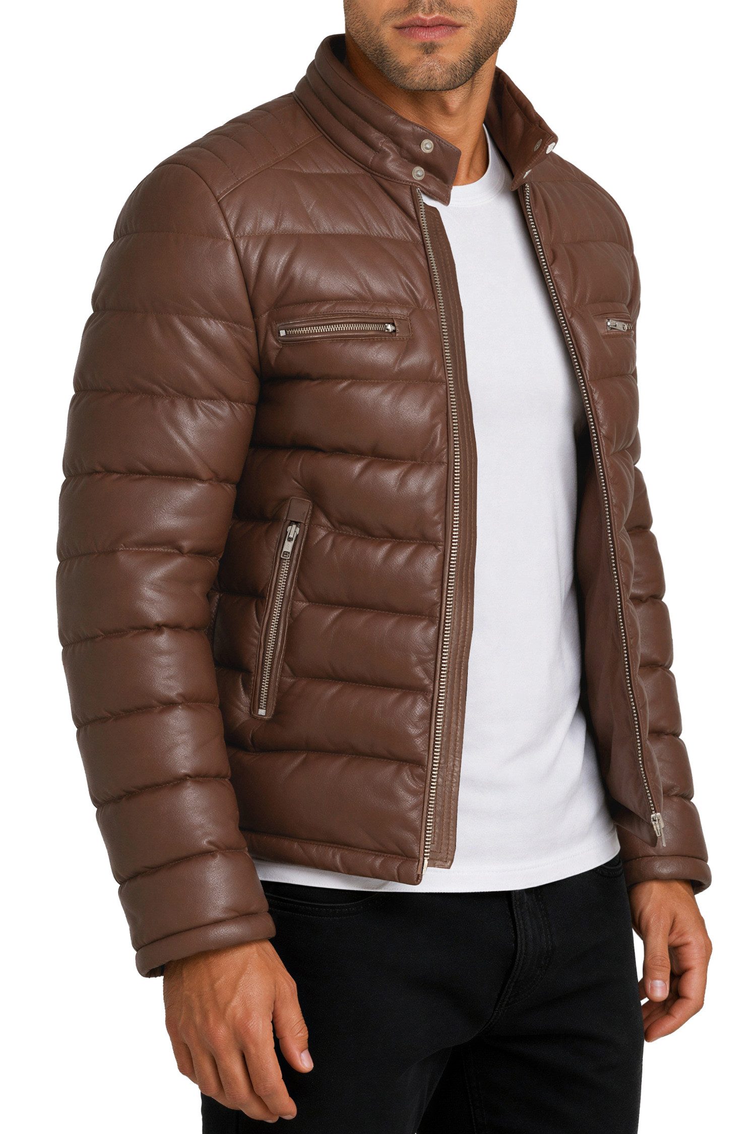 Reichstadt Bomberjacke Herren Regular Fit Jacke Echtleder 19RS016 Zweiwege-Reißverschluss – Bild 5 von 5