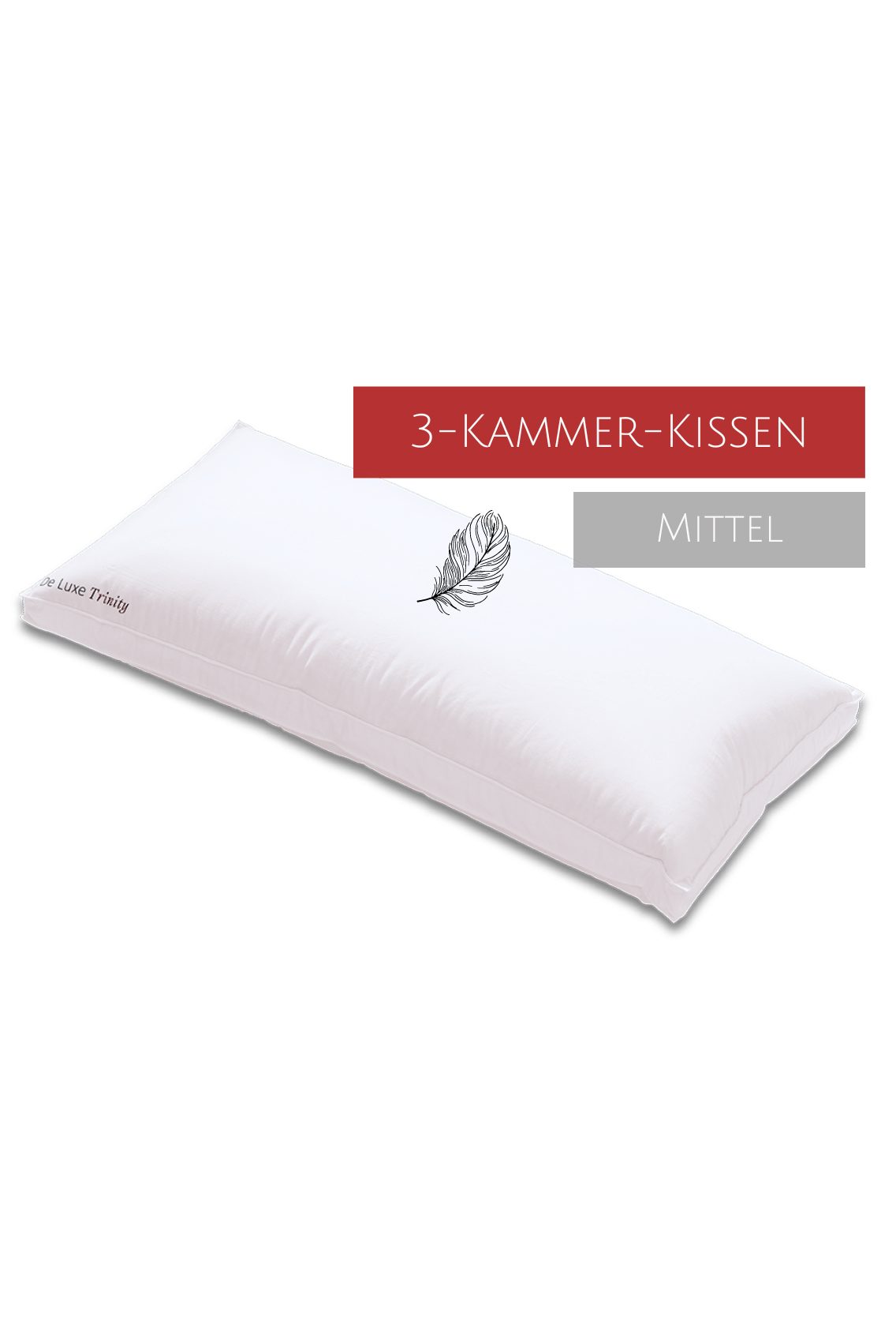 3-Kammer-Kopfkissen Trio Kissen De Luxe Trinity mittel, Kauffmann, Füllung: Außenkammer: 100% Gänsedaunen, Innenkammer: 100% Gänsefedern, Bezug: 100% Baumwolle, allergikerfreundlich