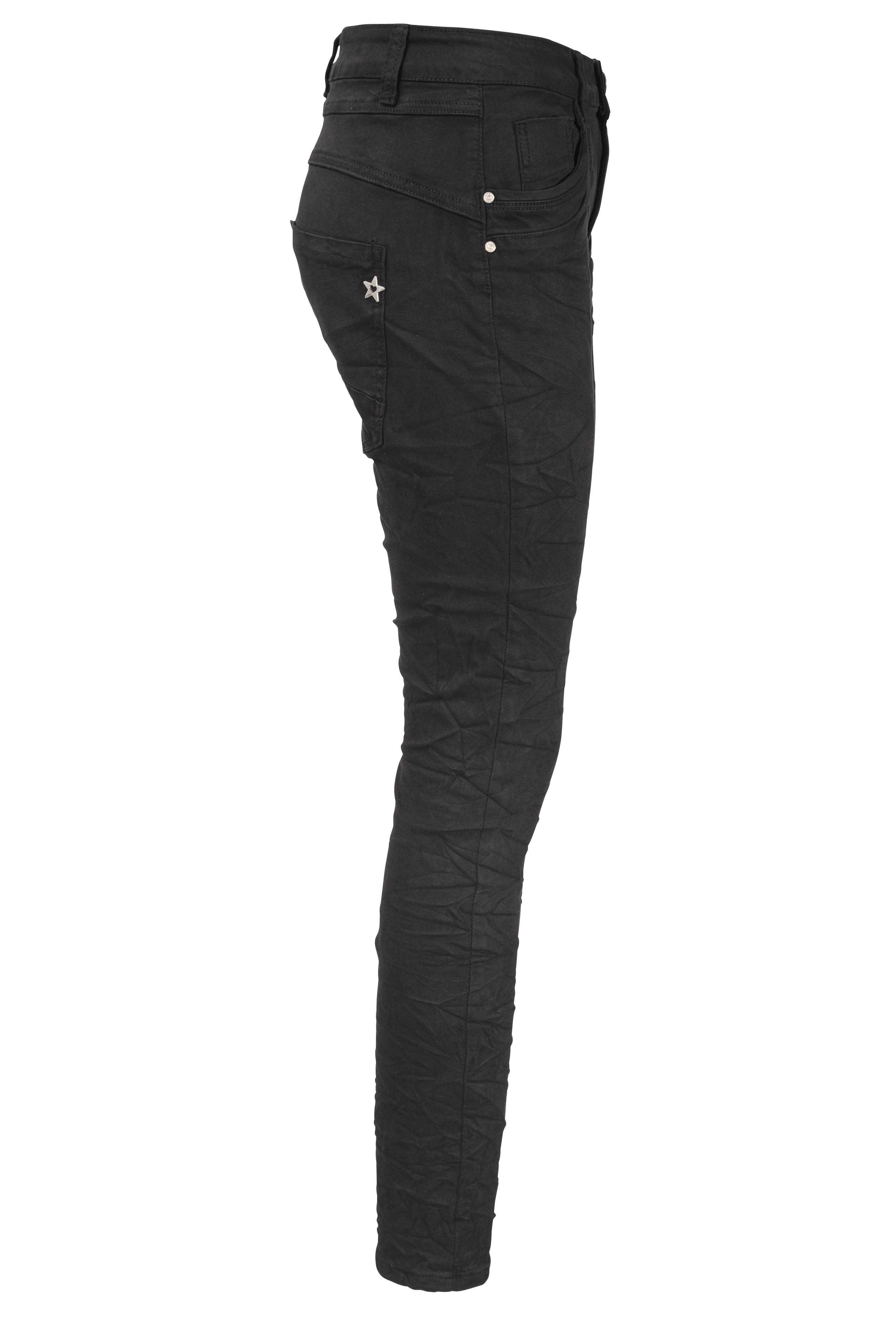 im Schwarz Jewelly Regular-fit-Jeans Stretch Jeans Five-Pocket - Boyfriend