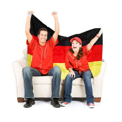 eyepower Fahne Deutschland-Flagge aus Polyester - 150x90 cm, EM/WM Flagge Fahne Fanartikel