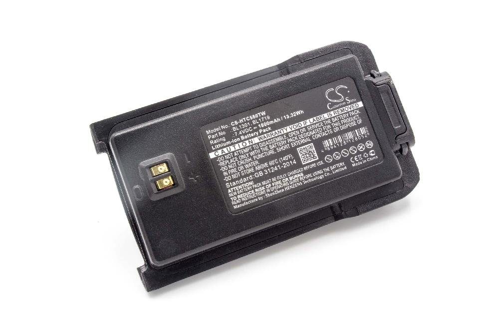 vhbw Ersatz für Hyt / Hytera BL1301 für Akku Li-Ion 1800 mAh (7,4 V)