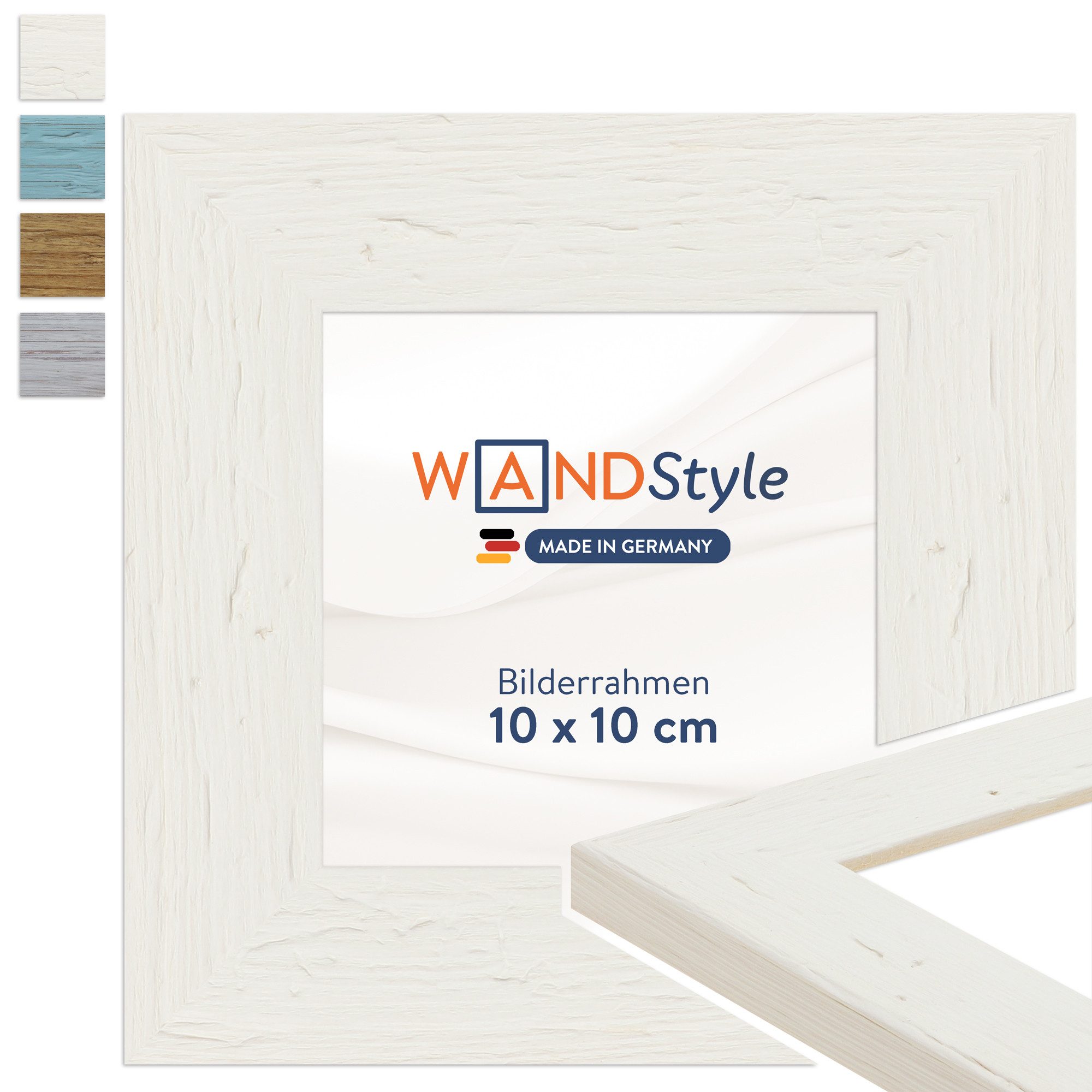 WANDStyle Bilderrahmen H750, Weiß, aus Massivholz im Landhaus Stil