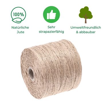 GarPet Bindfaden 500 g 1mm poliert Juteschnur Jute 500 m Gartenschnur Pflanzschnur