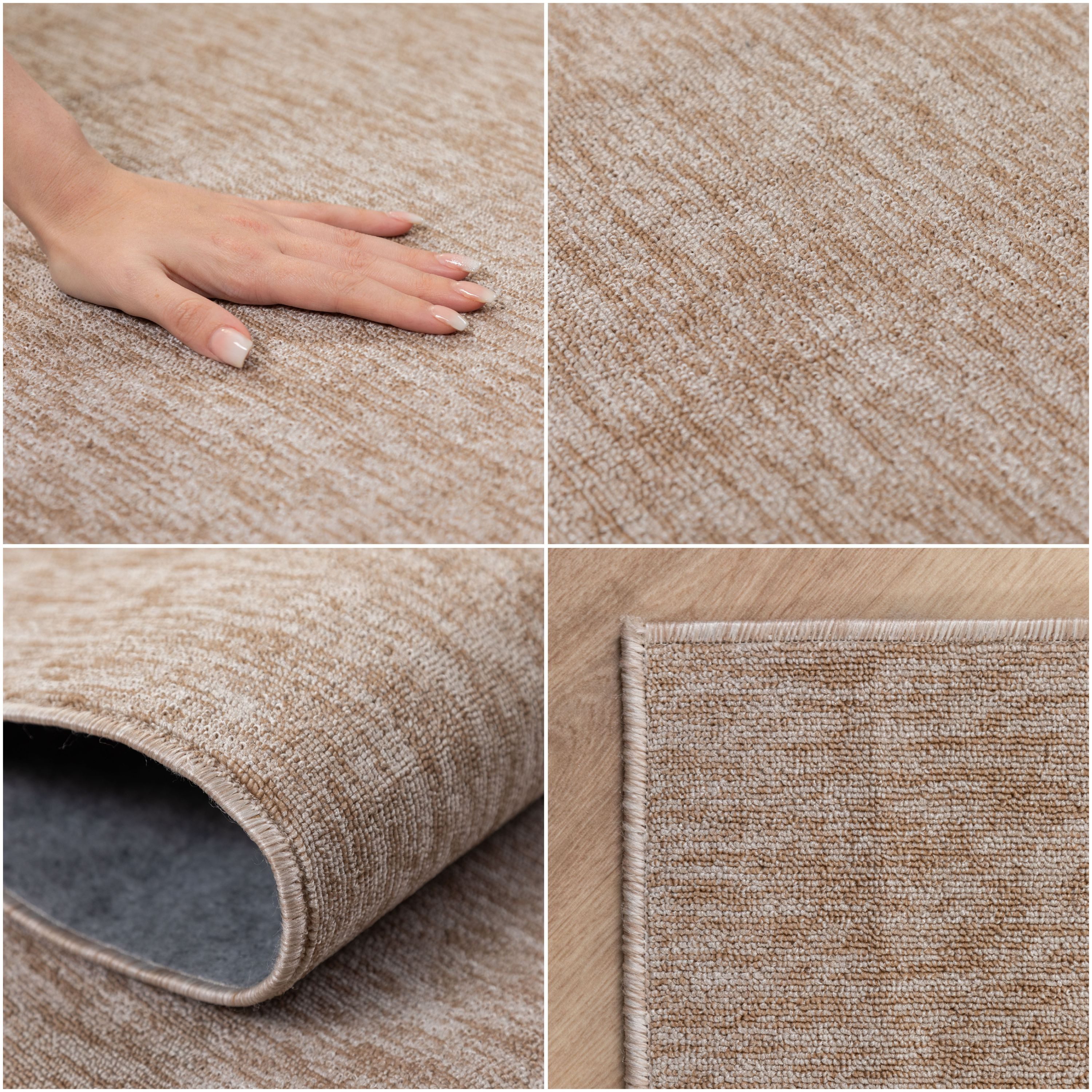 SIMPEX24 Teppich Unicolor - Einfarbig, Läufer, Höhe: 7 mm, Kurzflor Schlingen Teppich Wohnzimmer Einfarbig Modern Teppiche