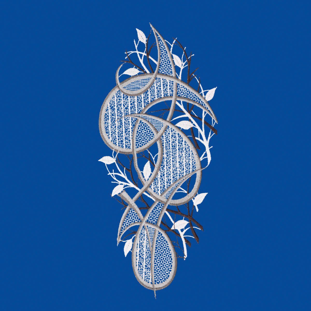 W. Reuter & Sohn - Plauener Spitze® Fensterbild Fensterbild "Ornament" farb günstig online kaufen