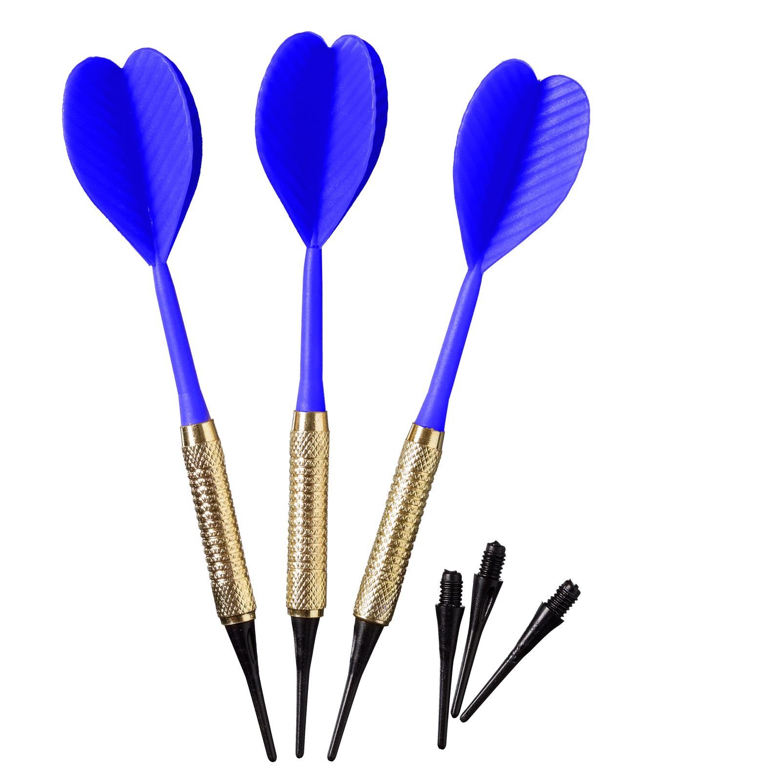 Best Sporting Softdarts Safety Dartpfeile, 3 Stück à 7 g, Hülse aus Messing, unterschiedliche Farben blau